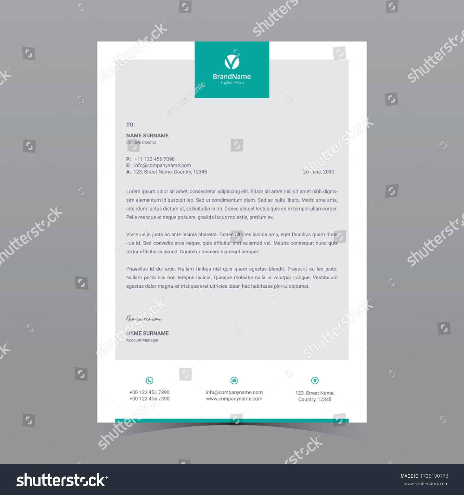 A4 Letterhead Template Vector Design Stock Vector (Royalty Free ...