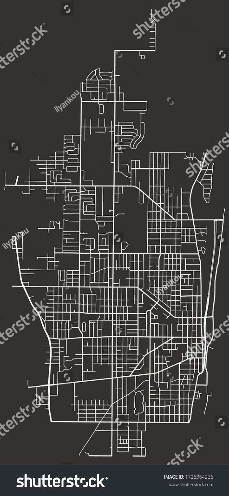 Urban Street Map Waukegan Illinois Usa Stock Vector (royalty Free 