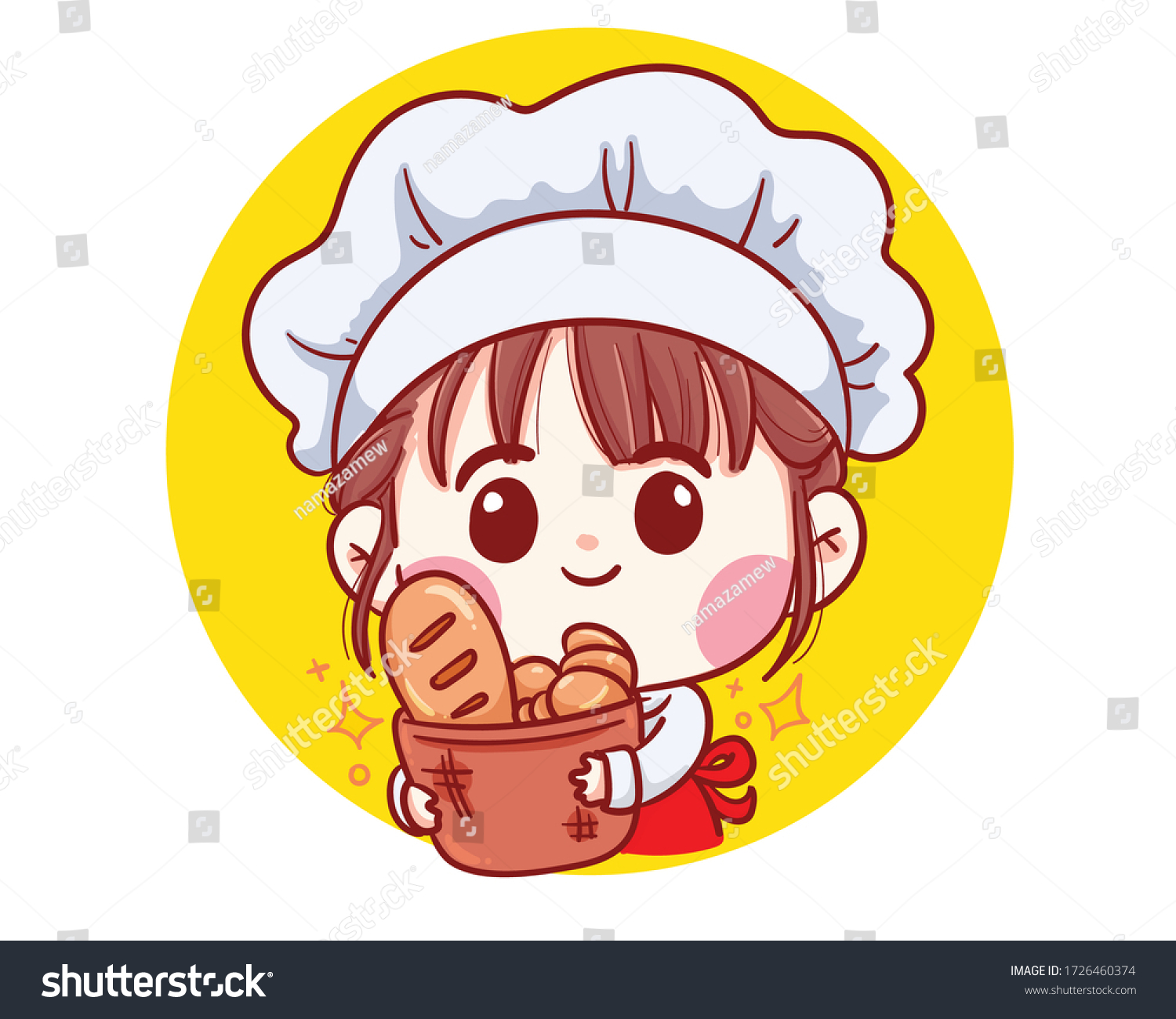 Cute Bakery Chef Boy Holding Cake Stock Vector (Royalty Free ...