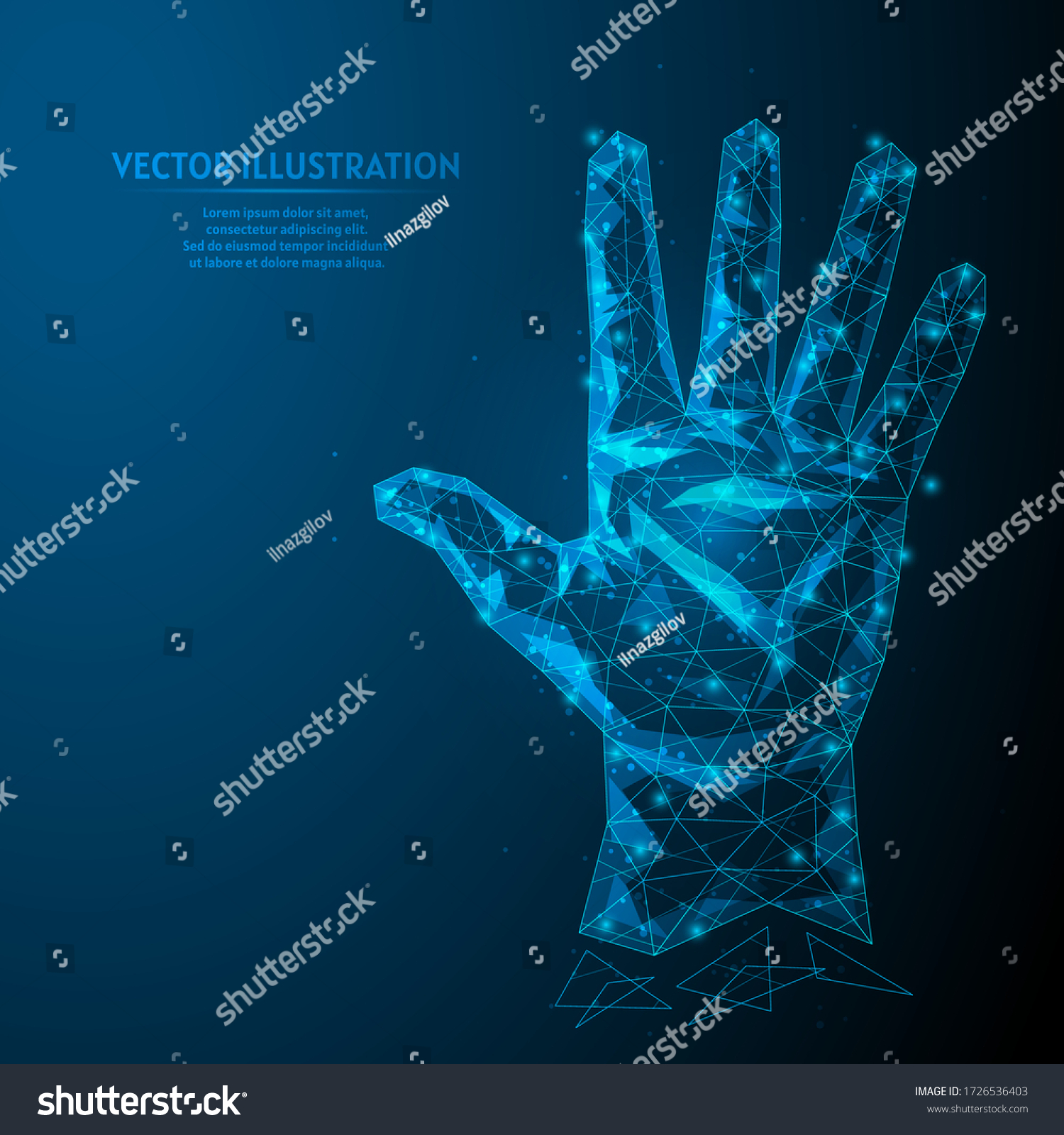 Mans Hand Shows Five Fingers Closeup Stock Vector (Royalty Free ...