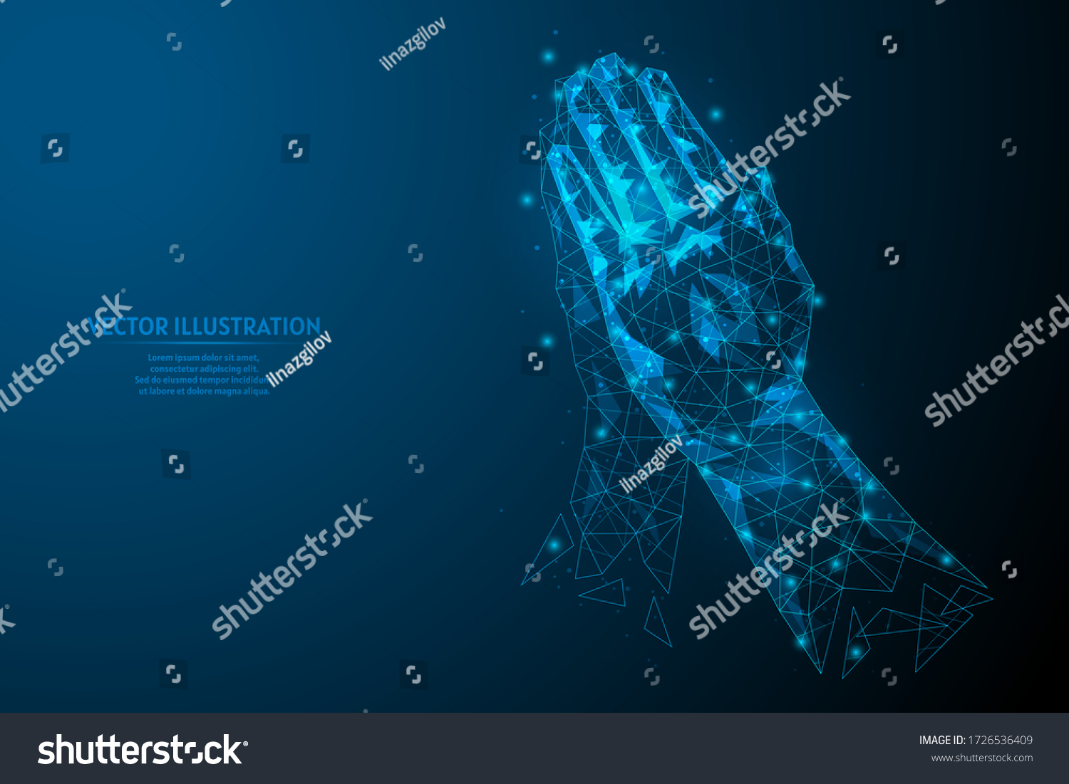 Closeup Hands Man Pressed Palm Each Stock Vector (Royalty Free ...