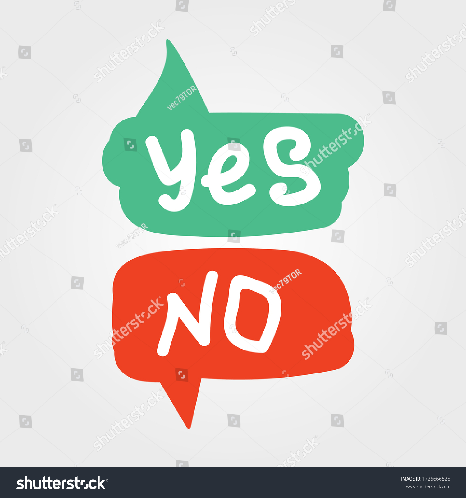 Yes No Bubble Red Speech Message Stock Vector (Royalty Free) 1726666525 ...