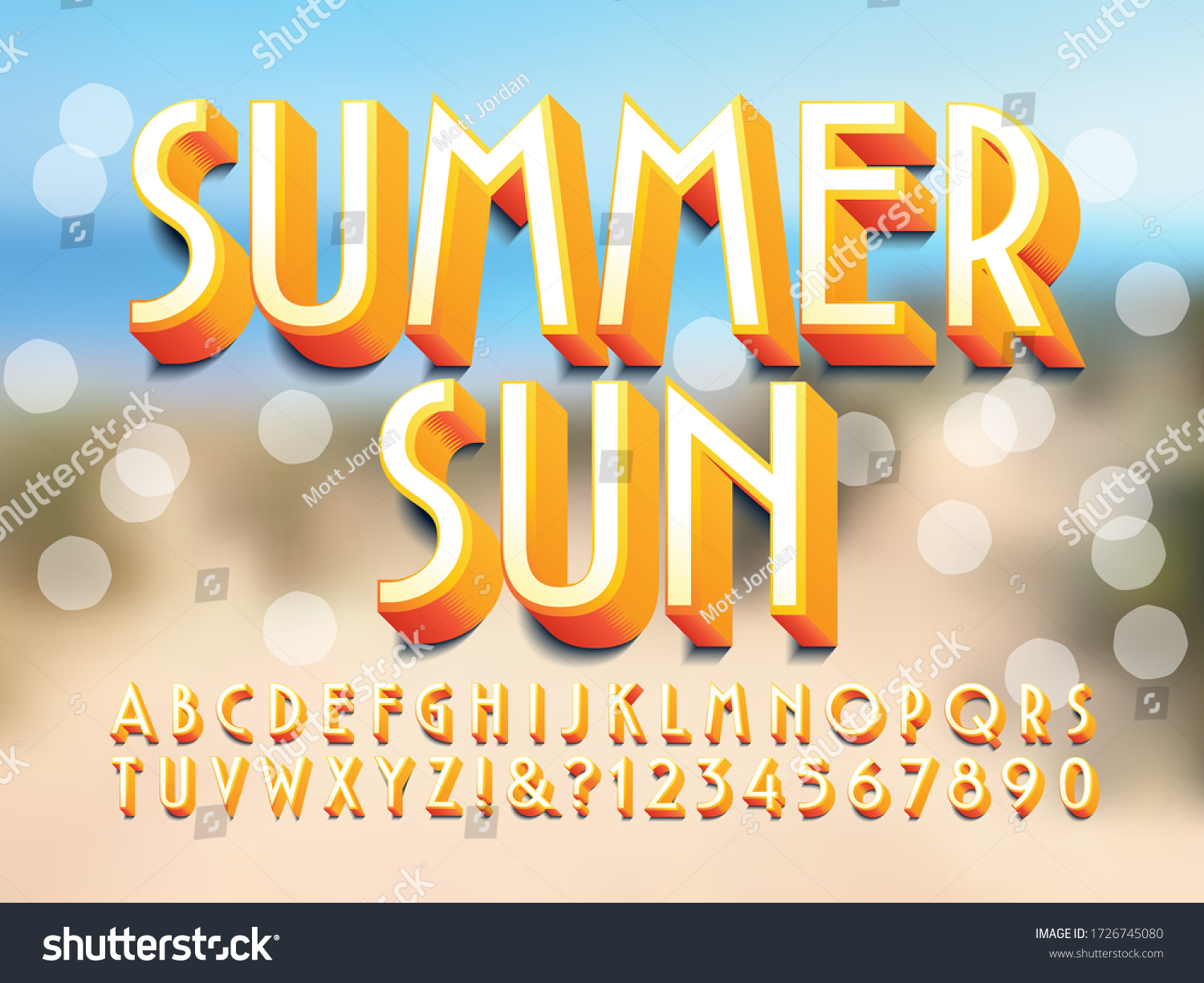 Summer Sun Alphabet Sunny Summery Bright Stock Vector (Royalty Free ...