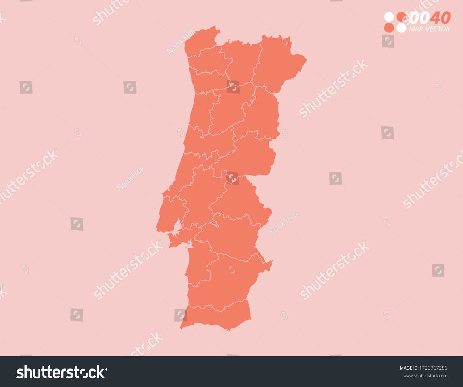 Vector Abstract Map Portugal Stock Vector Royalty Free 1726767286 Shutterstock