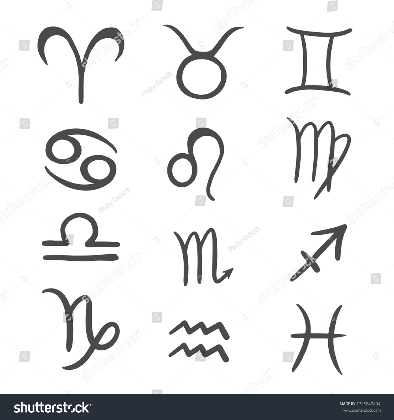 Zodiac Signs Symbols Zodiac Signs Set Stock Vector (royalty Free 