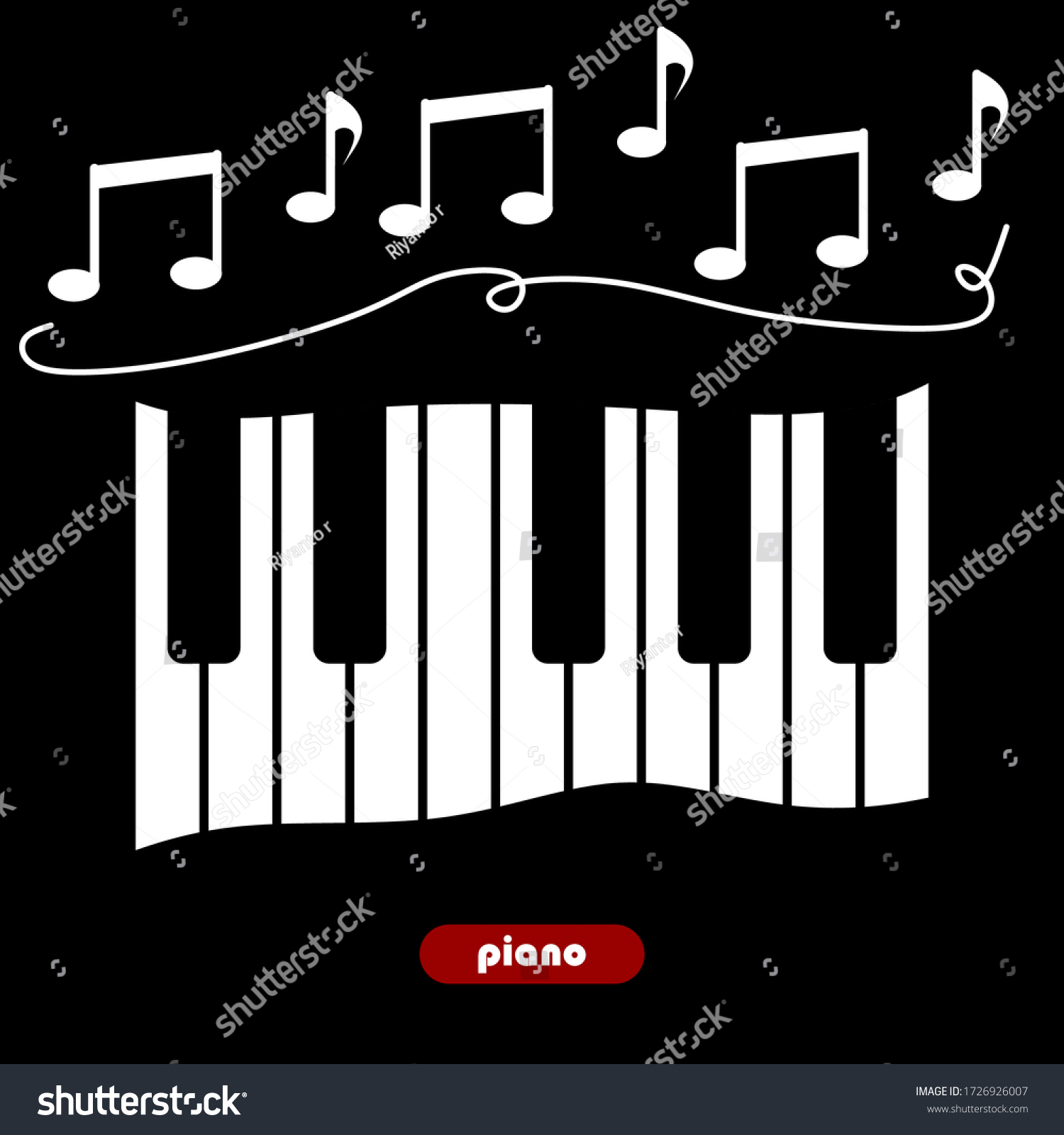 Piano Keyboard Logo Music Design Template Stock Vector (Royalty Free ...