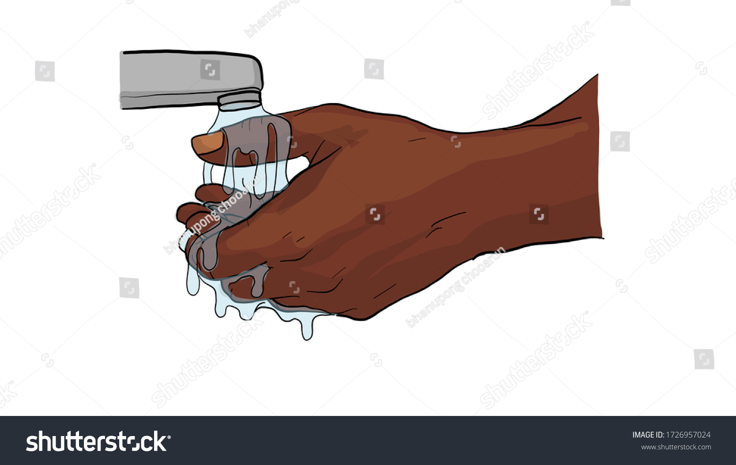 Wash Hands Drawing Vector Clean Hands เวกเตอรสตอก ปลอดคาลขสทธ Shutterstock