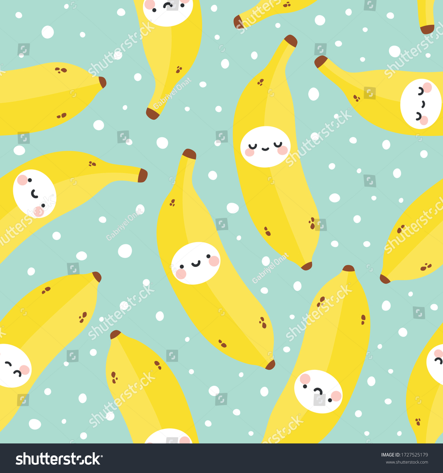 Cute Banana Smile Seamless Pattern Cartoon Stock Vector (Royalty Free ...