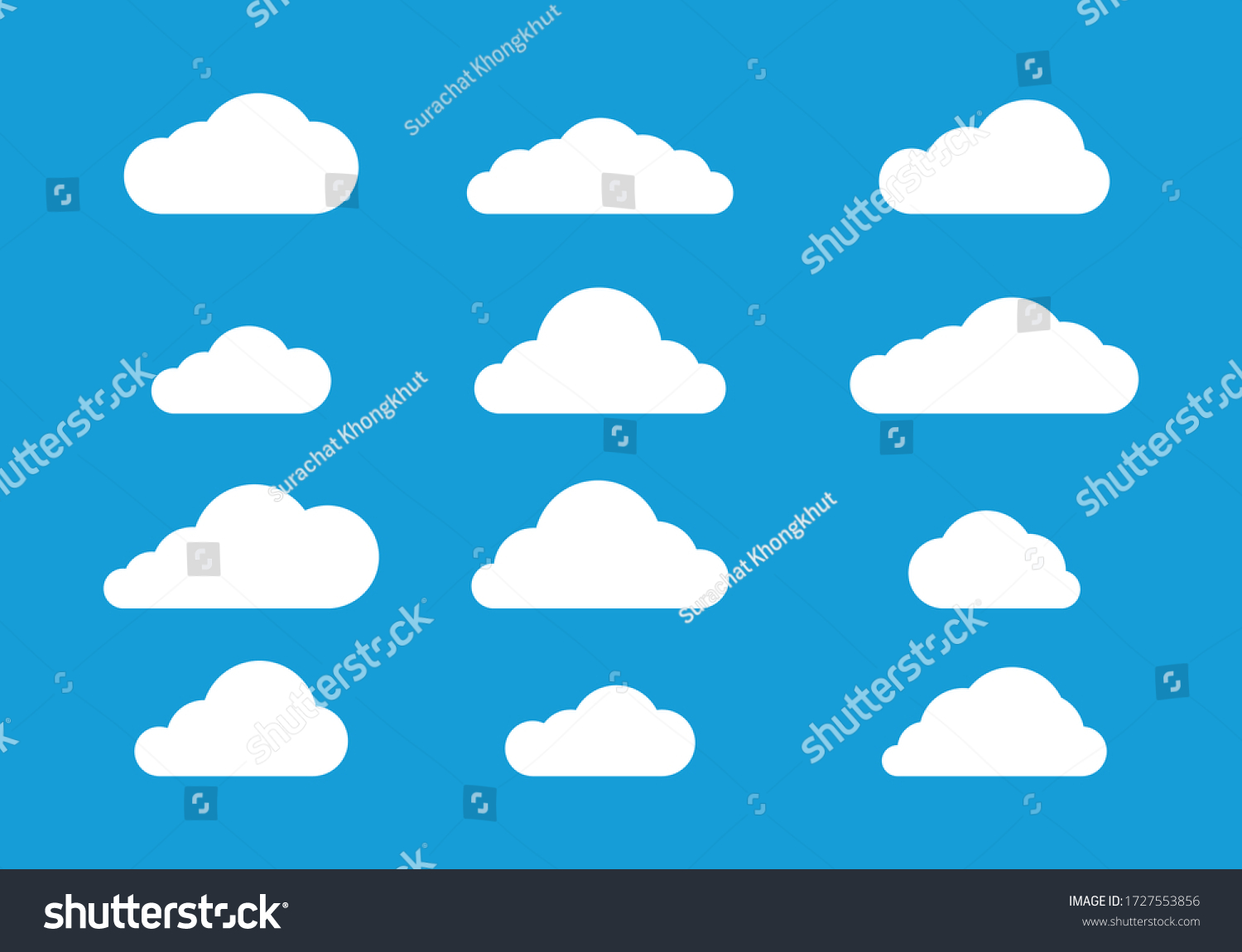 Flat Cloud Design On Blue Background Stock Vector (Royalty Free ...