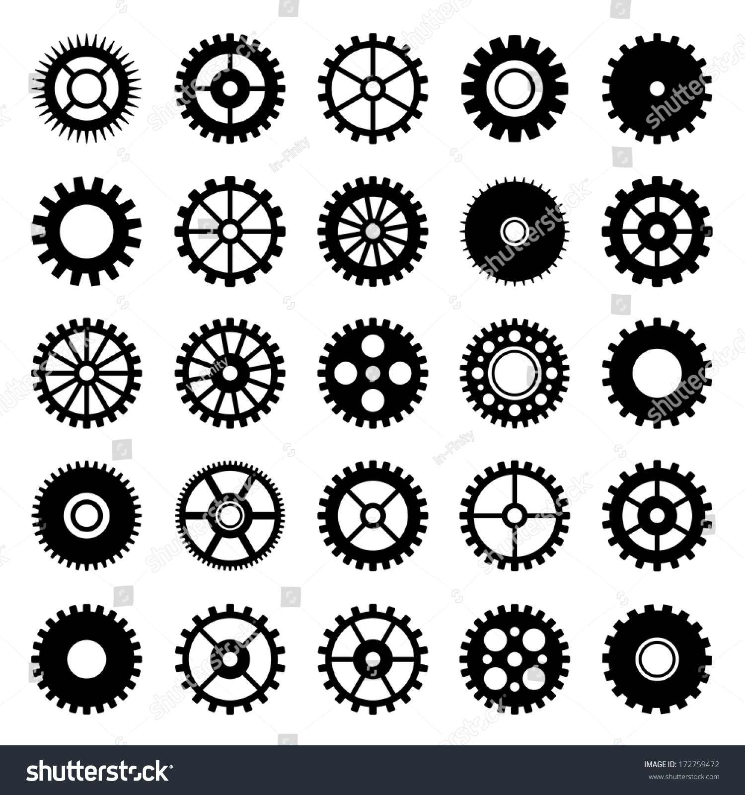 Gear Wheel Icons Set 1 Stock Vector (Royalty Free) 172759472 | Shutterstock