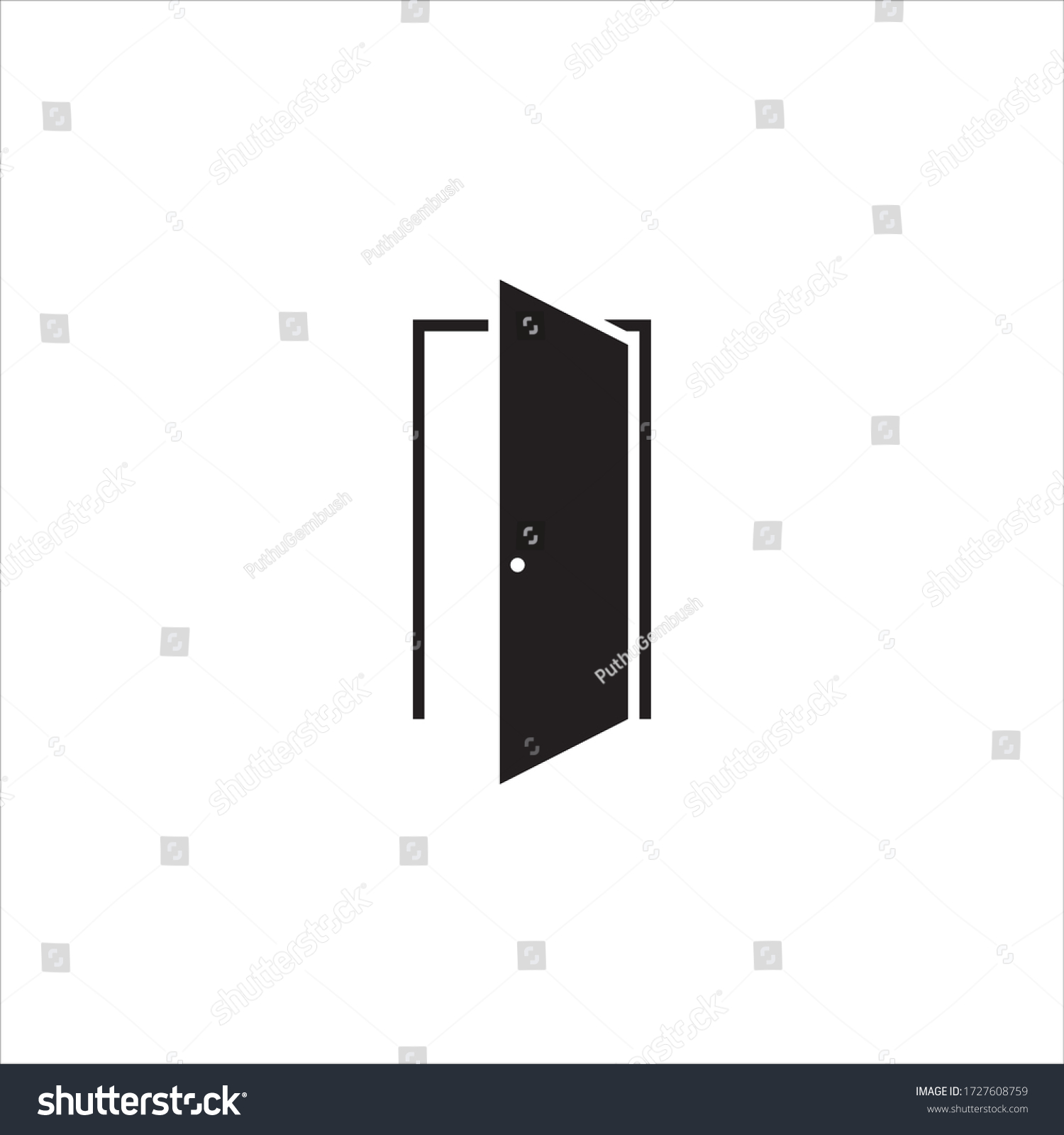 Door Vector Logo Design Black Door Stock Vector (Royalty Free ...