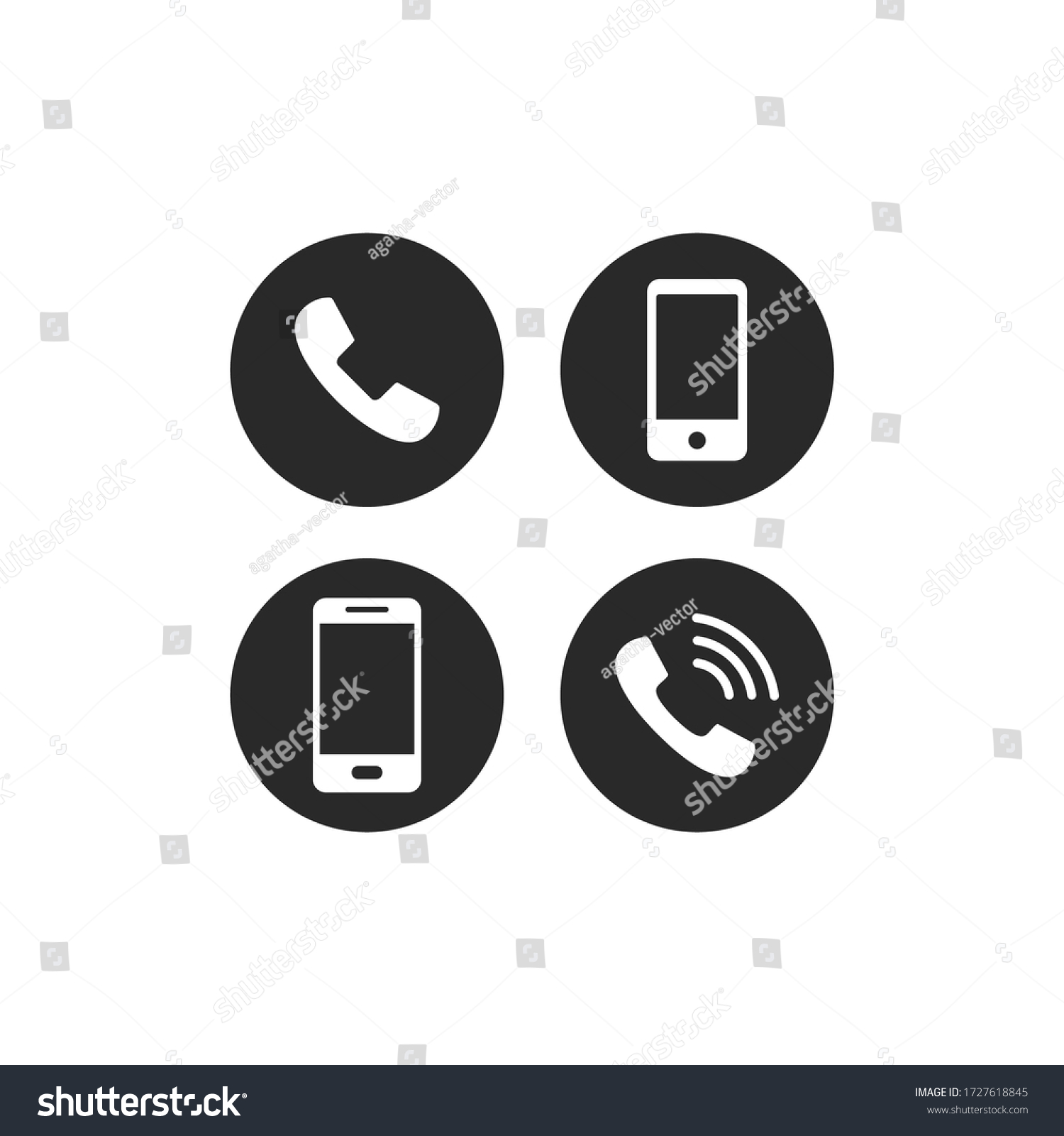 Phone Icon Vector Mobile Phone Telephone Stock Vector (Royalty Free ...