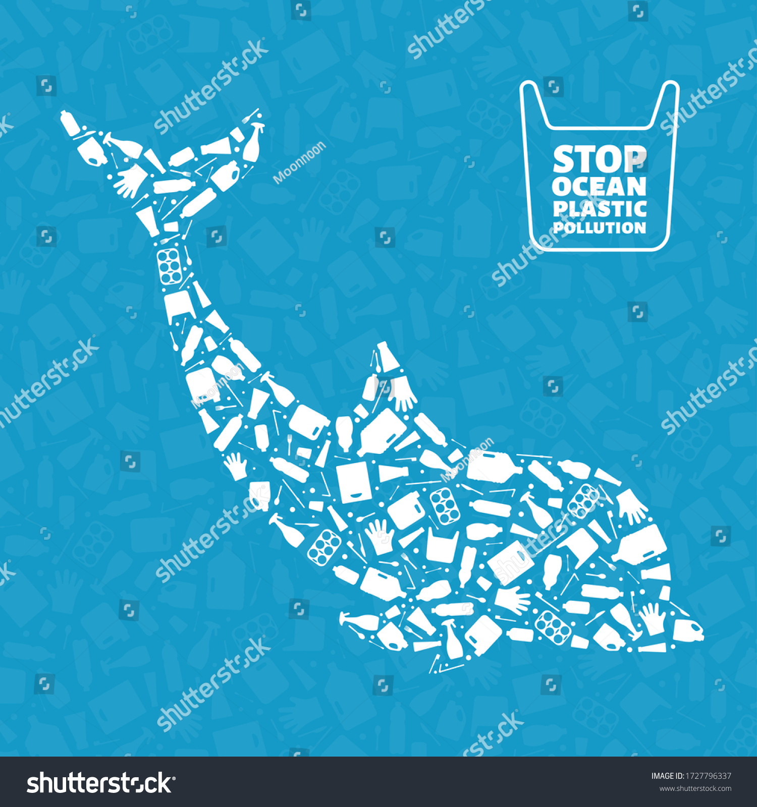 Plastic Trash Planet Pollution Concept Vector Stock Vector (Royalty ...