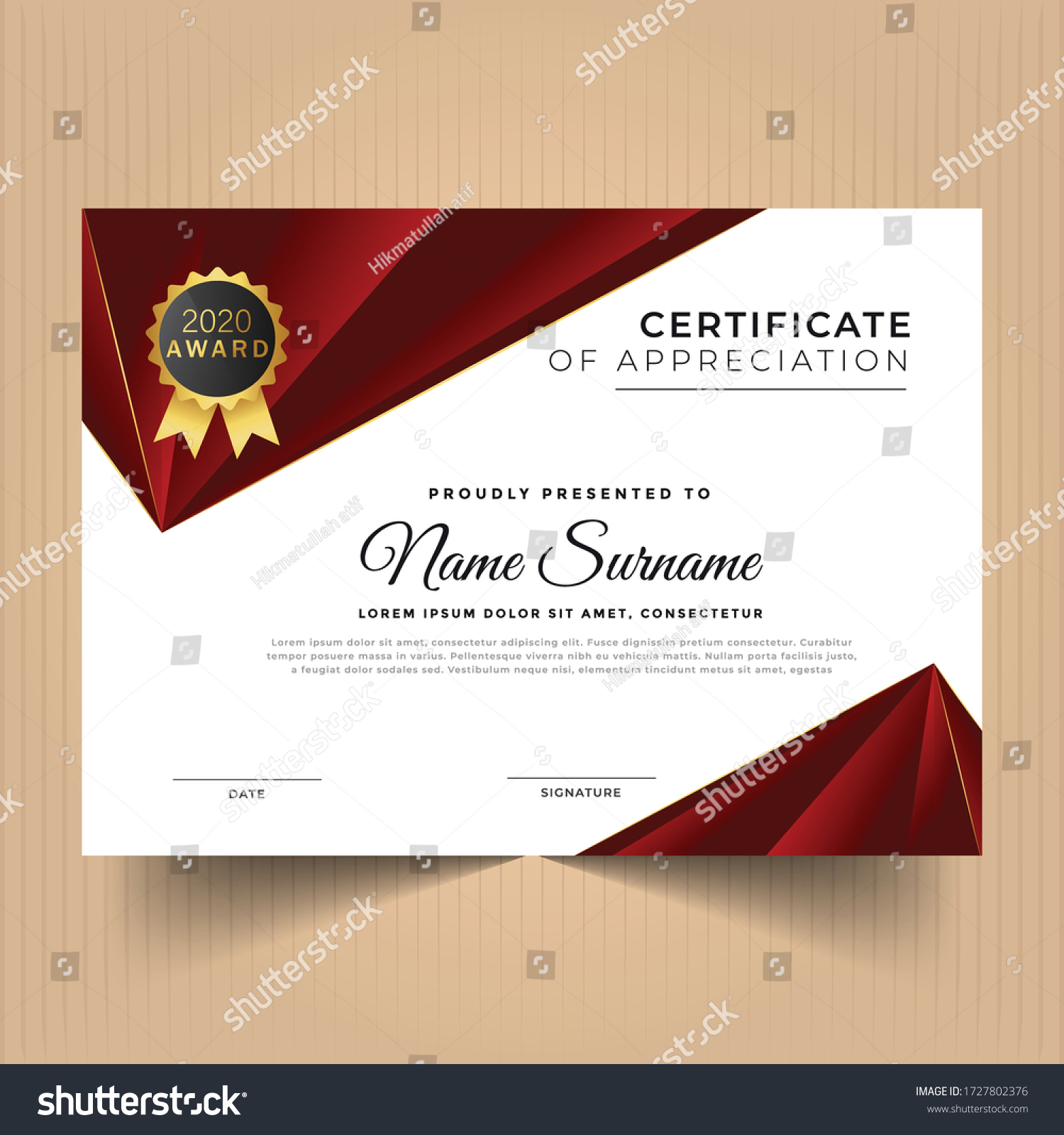 Elegant Award Diploma Certificate Design Template Stock Vector (Royalty ...