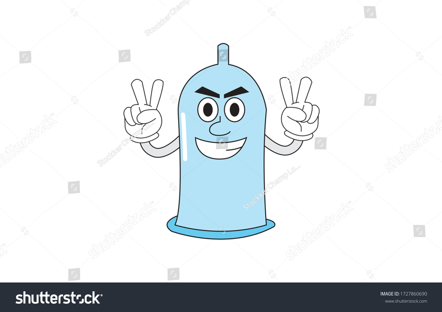 Cute Condom Size Design Vector Mascotvector Stock Vector Royalty Free