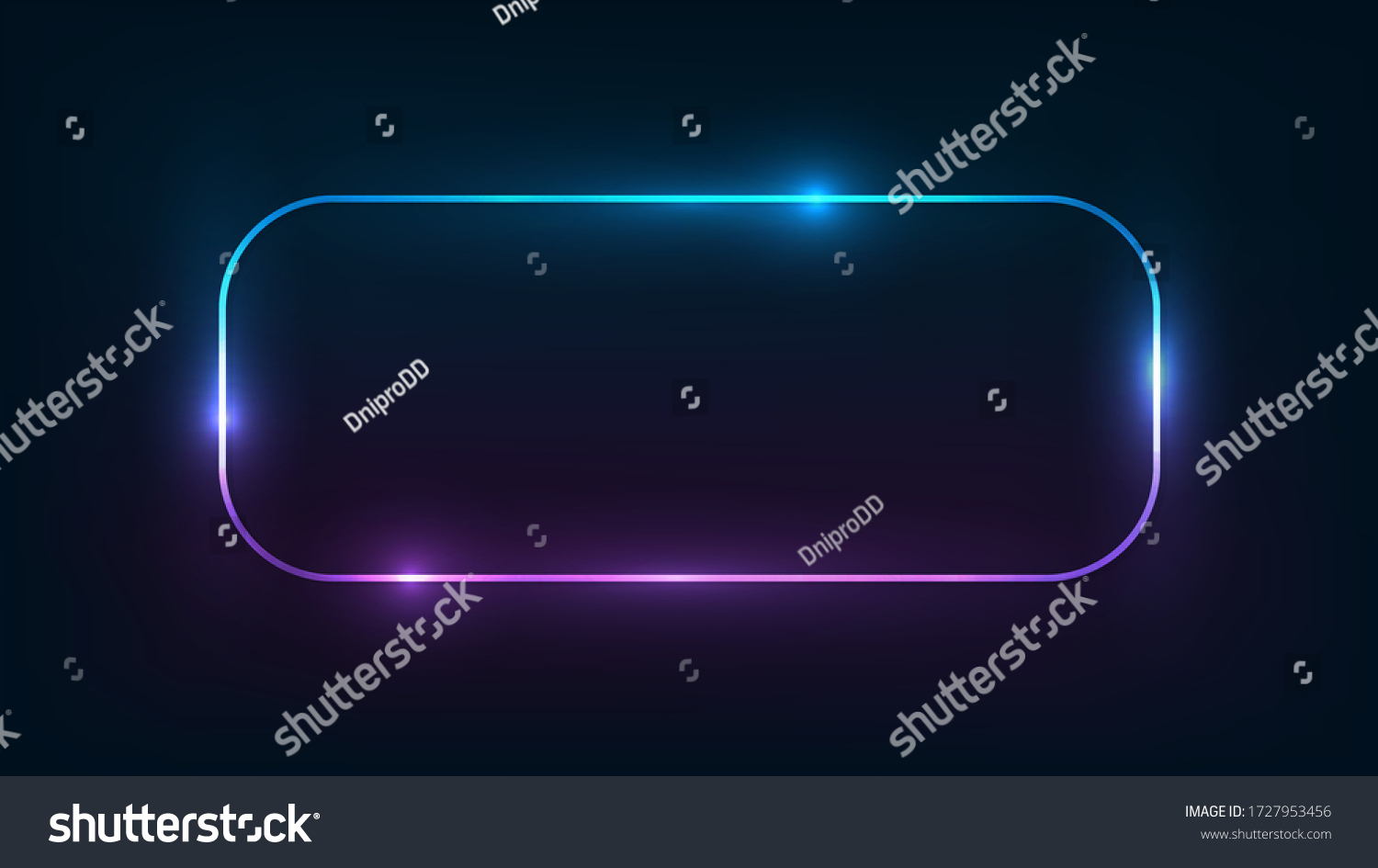 Neon Rounded Rectangular Frame Shining Effects Stock Vector (royalty 