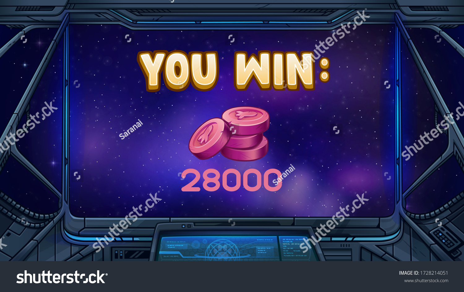 Screen You Win Space Game Vector Stock Vector (Royalty Free) 1728214051 ...