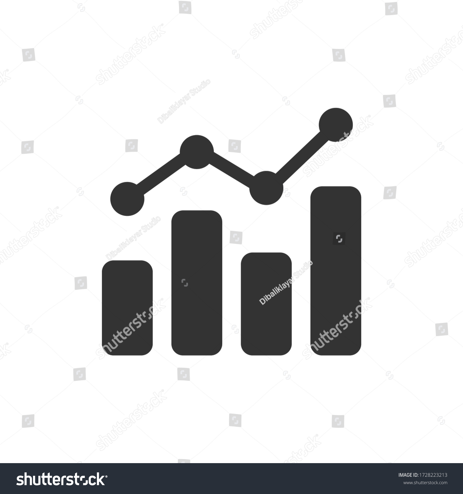 Single Icon Bar Chart Vector Illustration Stock Vector (Royalty Free