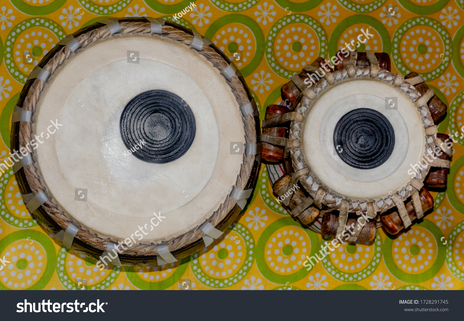 Top View Indian Classical Rhythmic Instrument Stock Photo 1728291745 ...