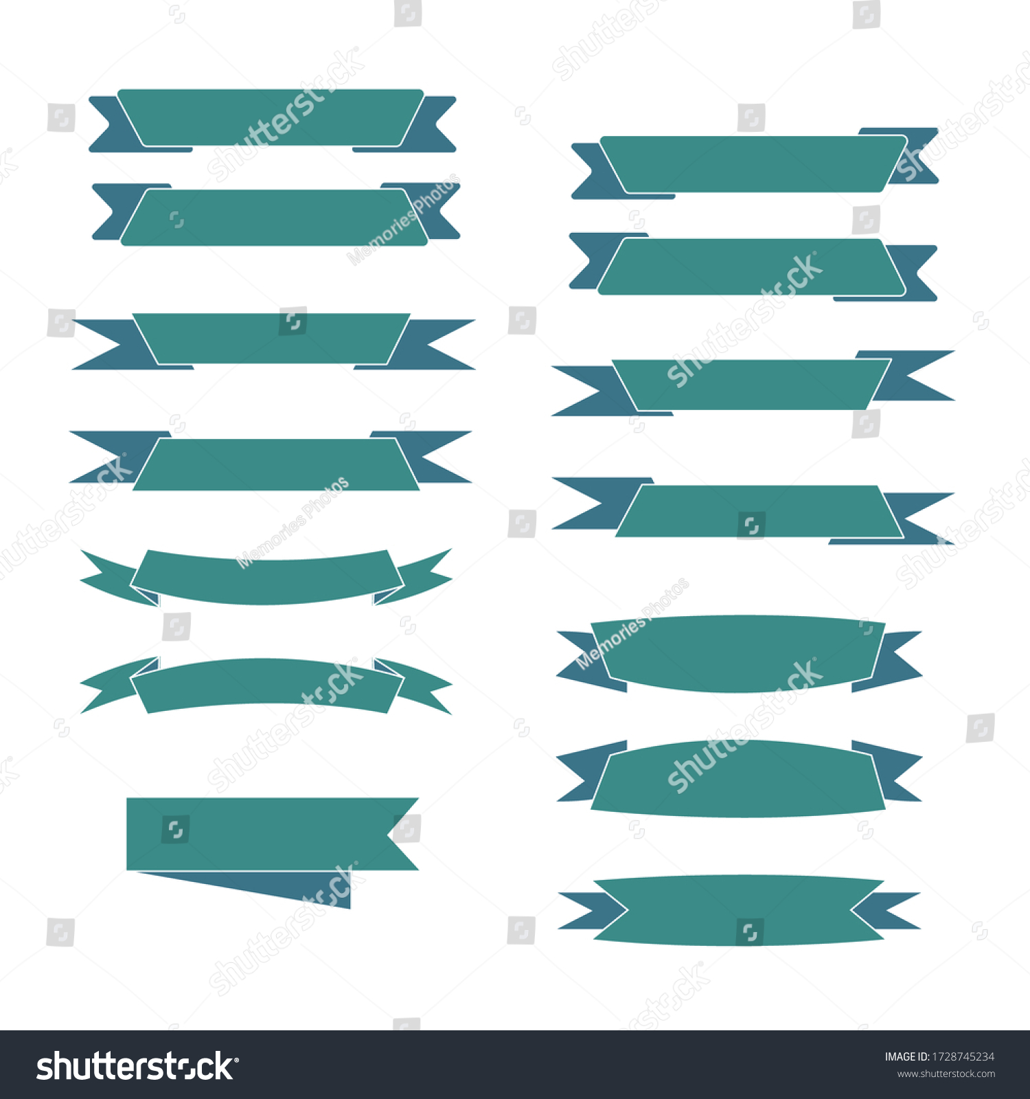 Ribbon Banners Settemplate Collection Labels Vector Stock Vector ...