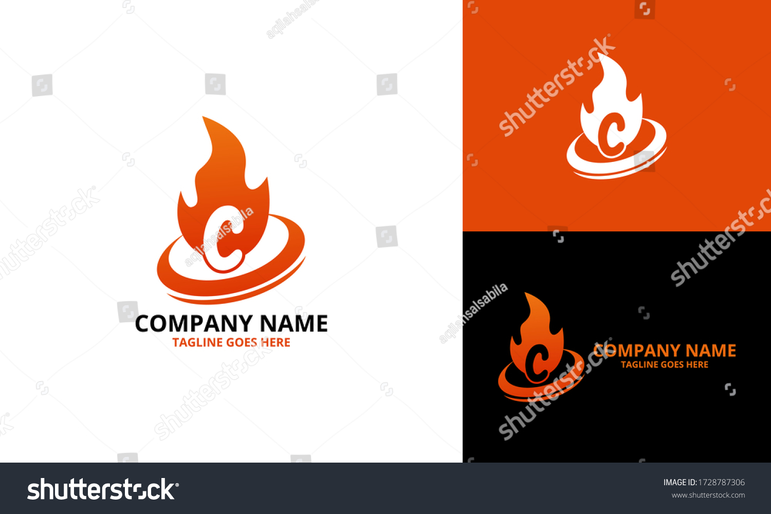 Fire C Letter Logo Design Template Stock Vector Royalty Free