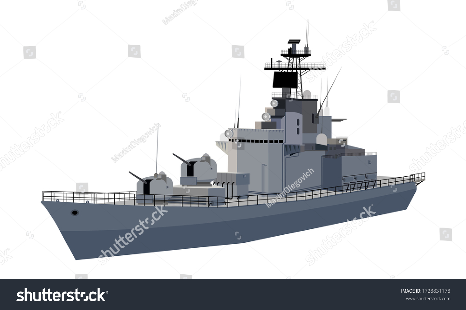 Military Sea Ship Vector Isolated Image Stock Vector (Royalty Free ...