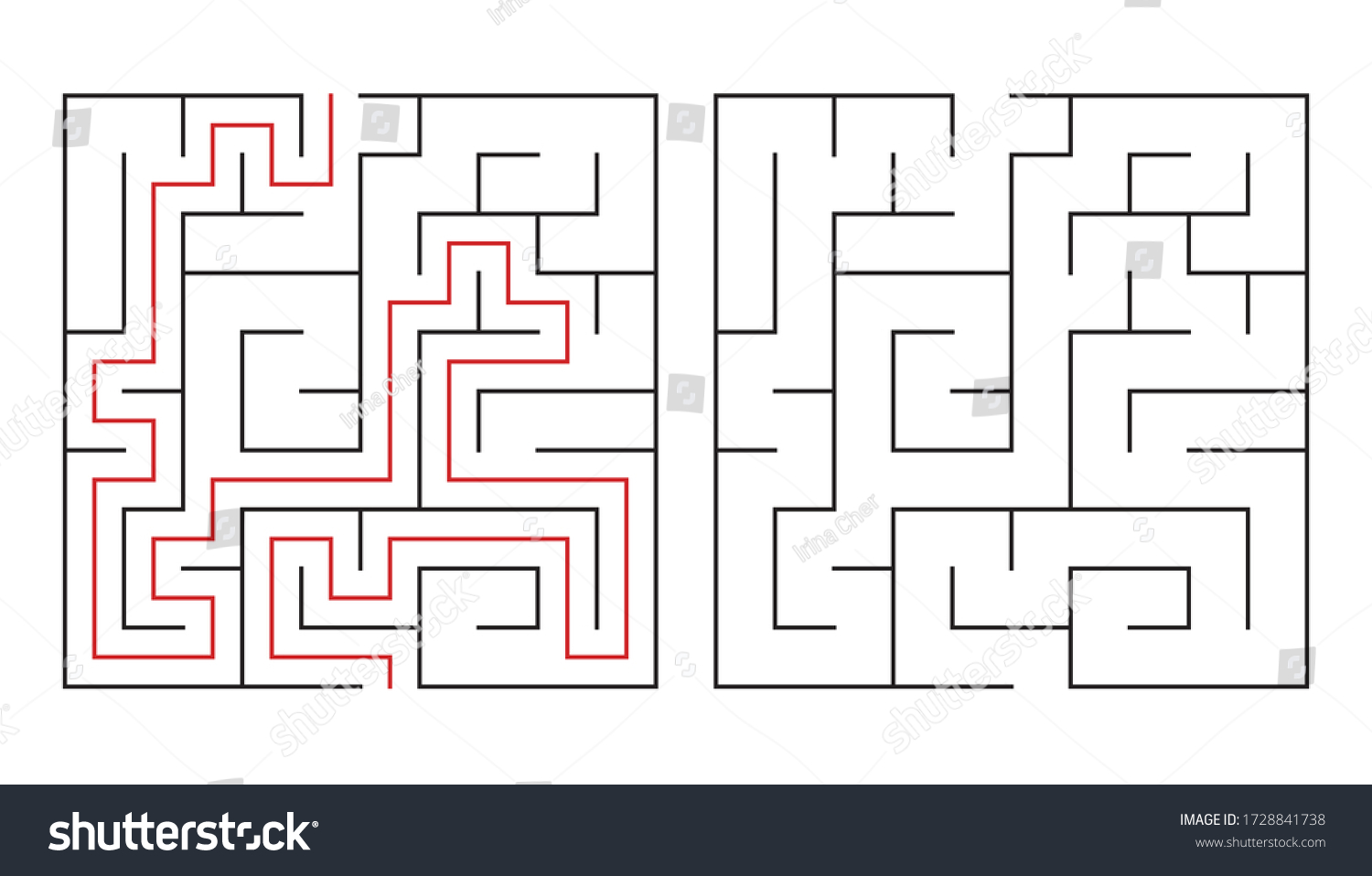 Maze Education Logic Game Labyrinth Kids Stock Vector (Royalty Free ...