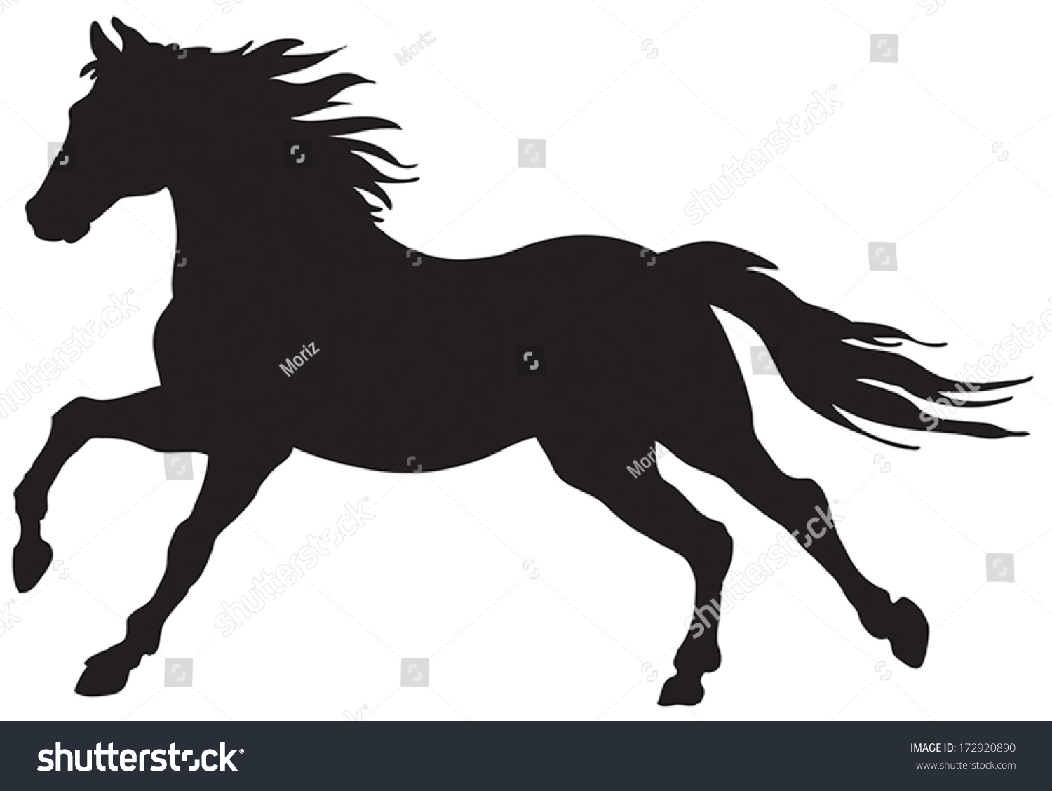 Трафарет лошади на окно