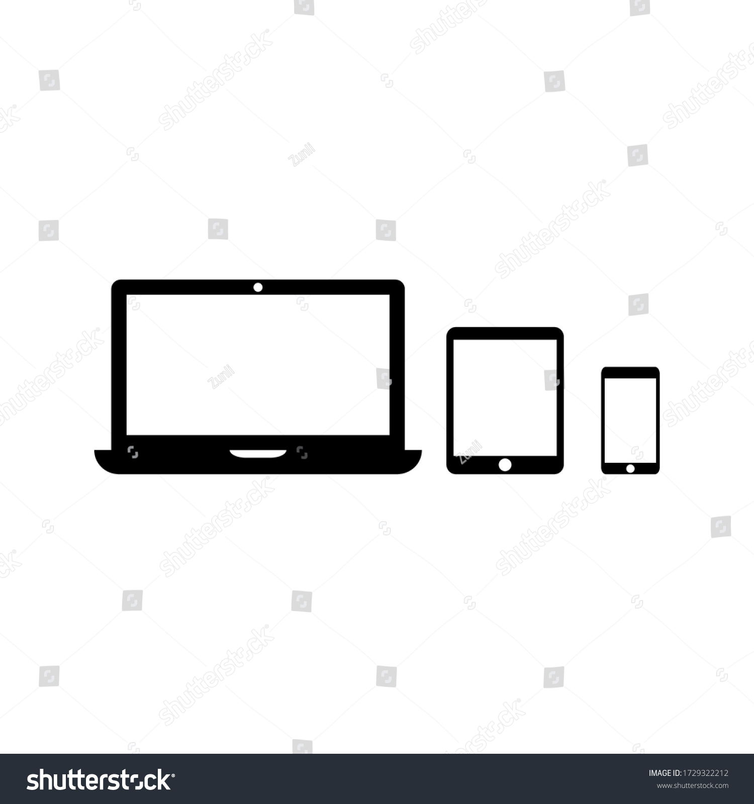 Collection Desktop Computer Laptop Tablet Smartphone Stock Vector ...