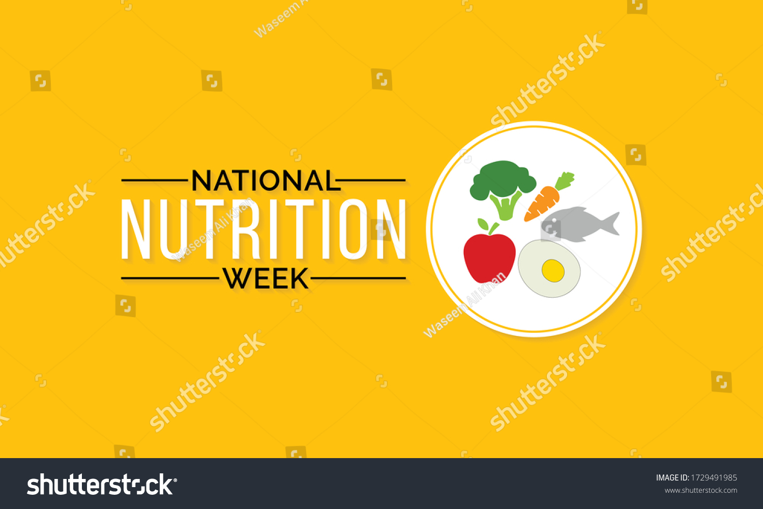 Vector Illustration On Theme National Nutrition Stock Vector (Royalty ...