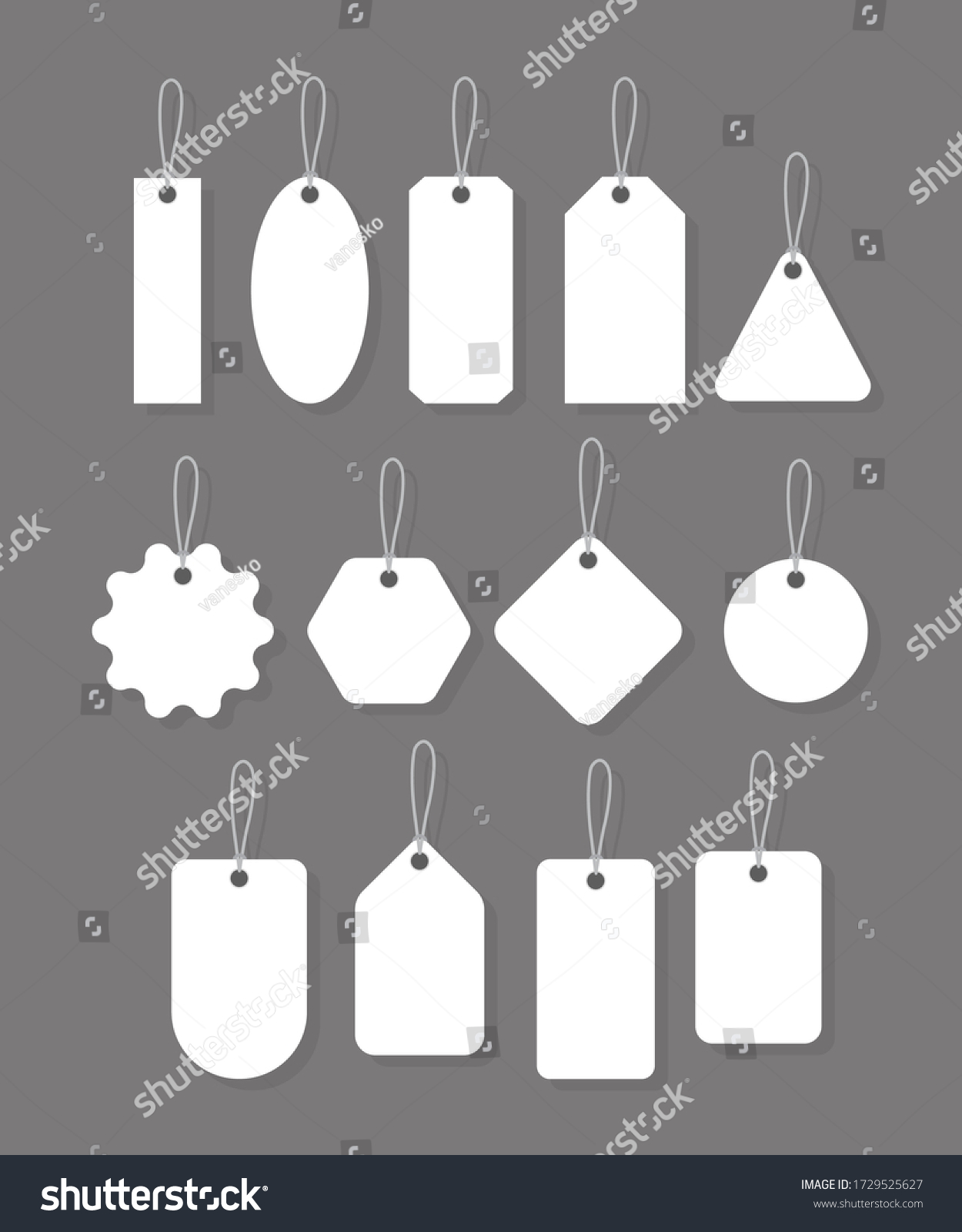 Blank Labels Template Empty Badges Collection Stock Vector (Royalty ...