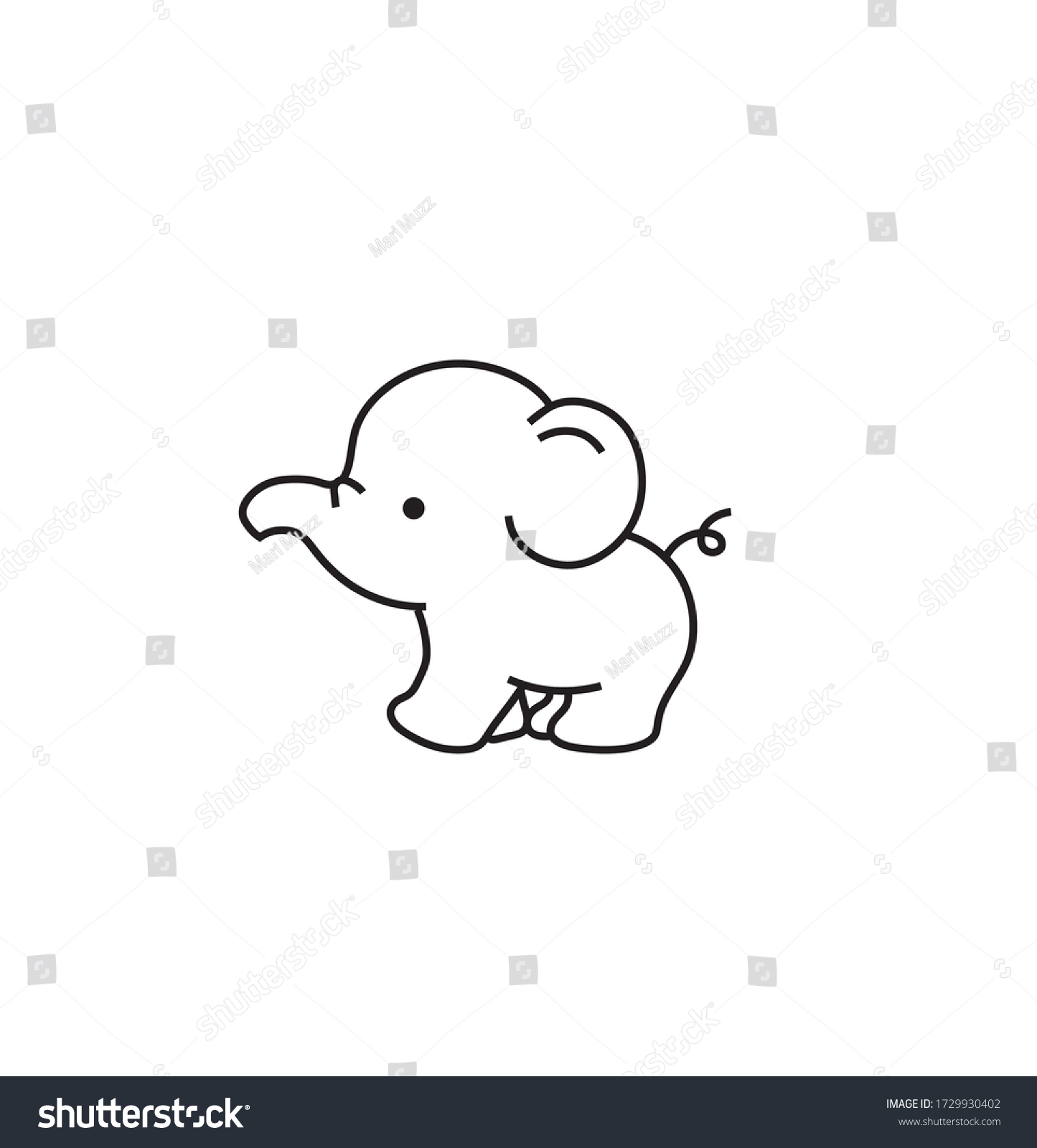 cartoon elephant outline