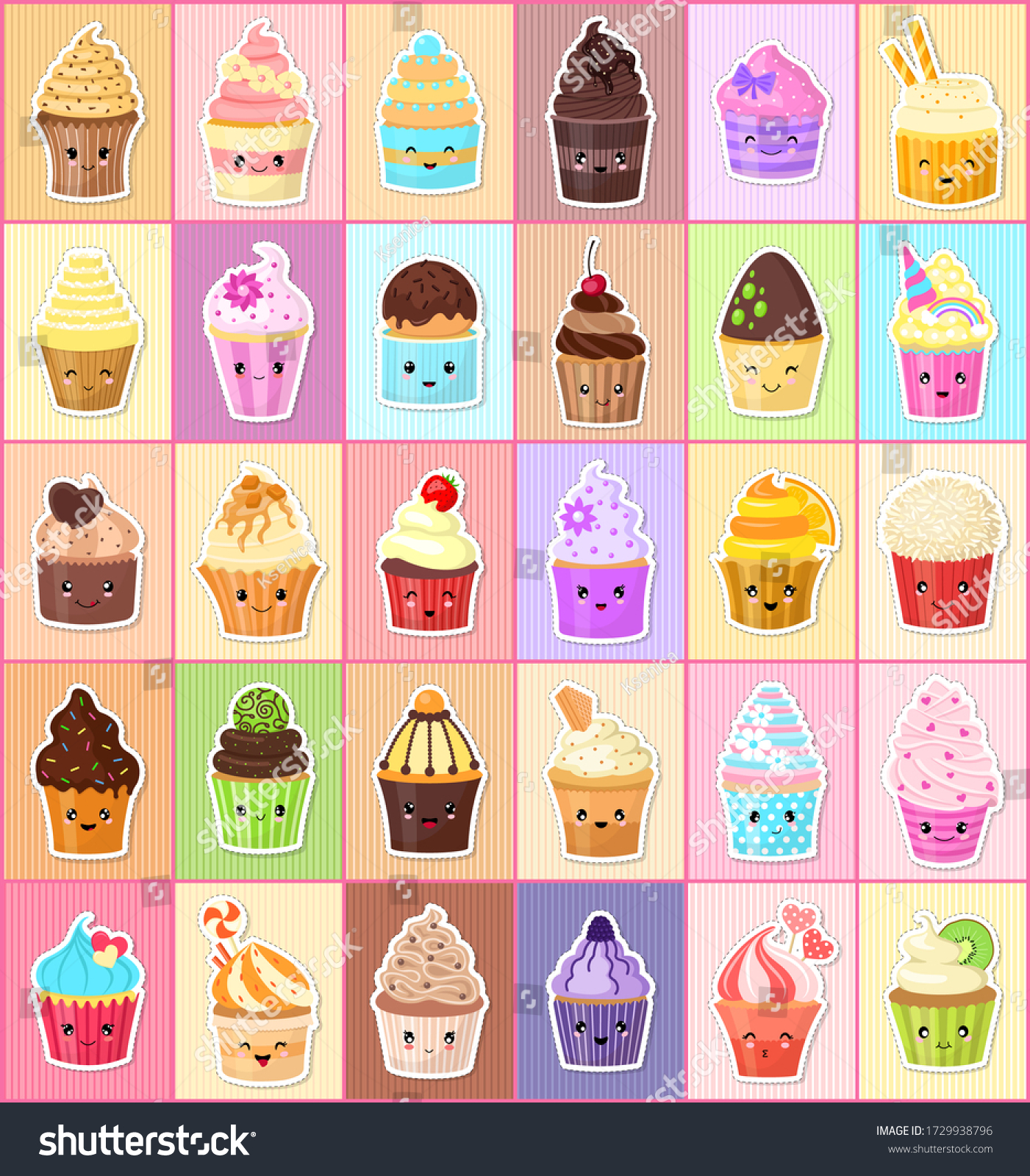 cute animated cupcakes