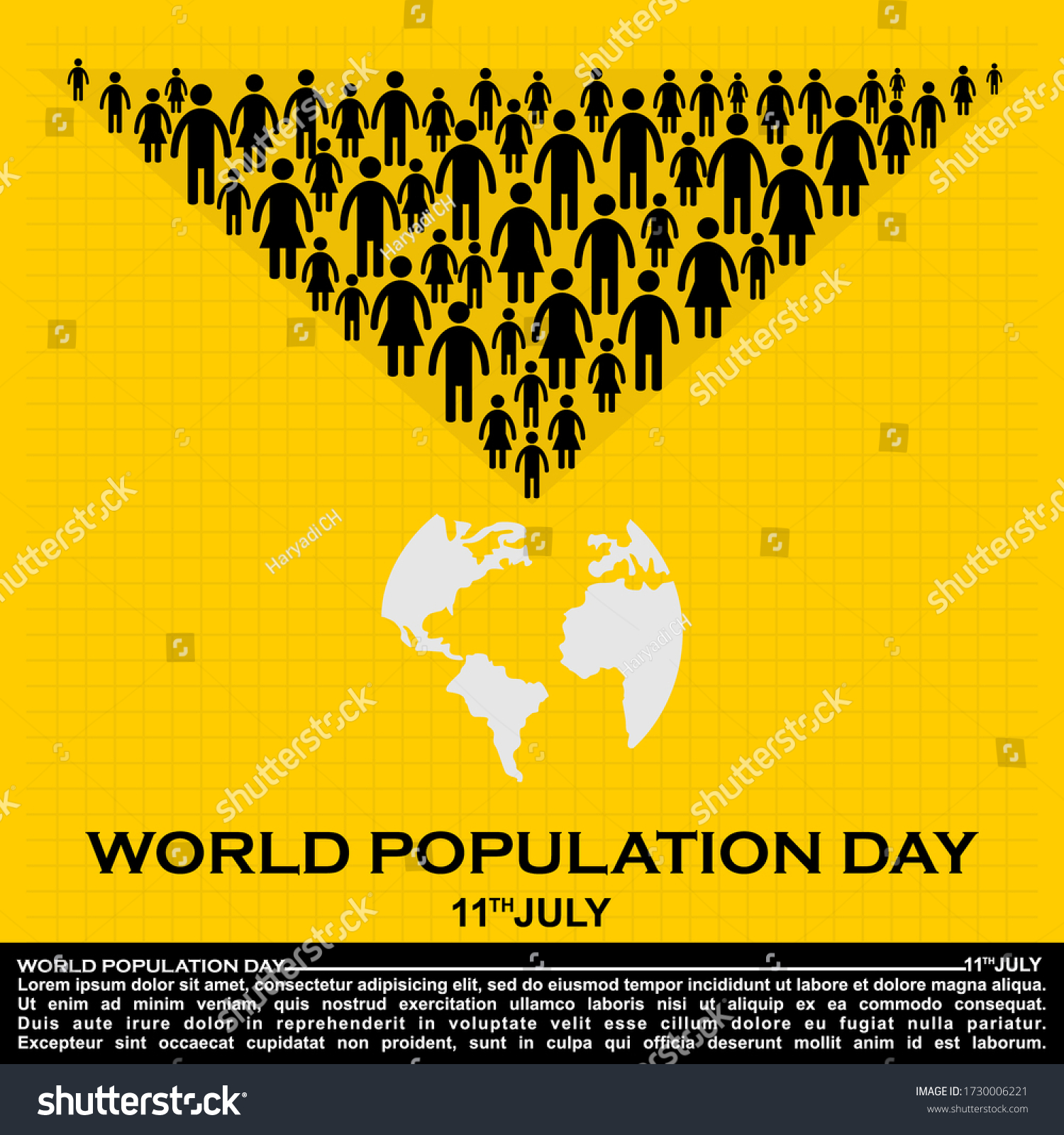 World Population Day 11 July Poster Stock Vector (Royalty Free