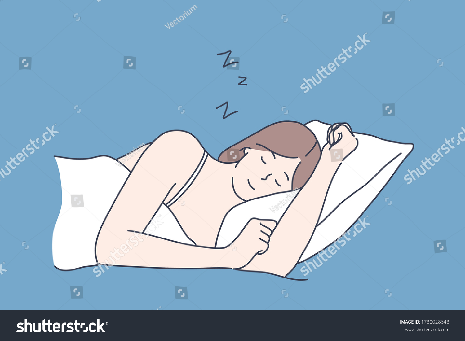 Sleep Rest Dream Concept Young Serene Stock Vector Royalty Free 1730028643 Shutterstock 