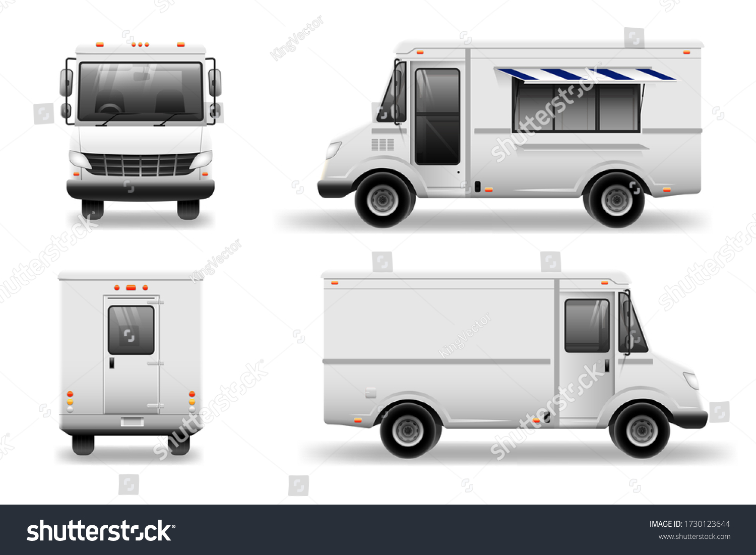 Old School Food Truck Mockup Set Stock Vector (Royalty Free) 1730123644 ...