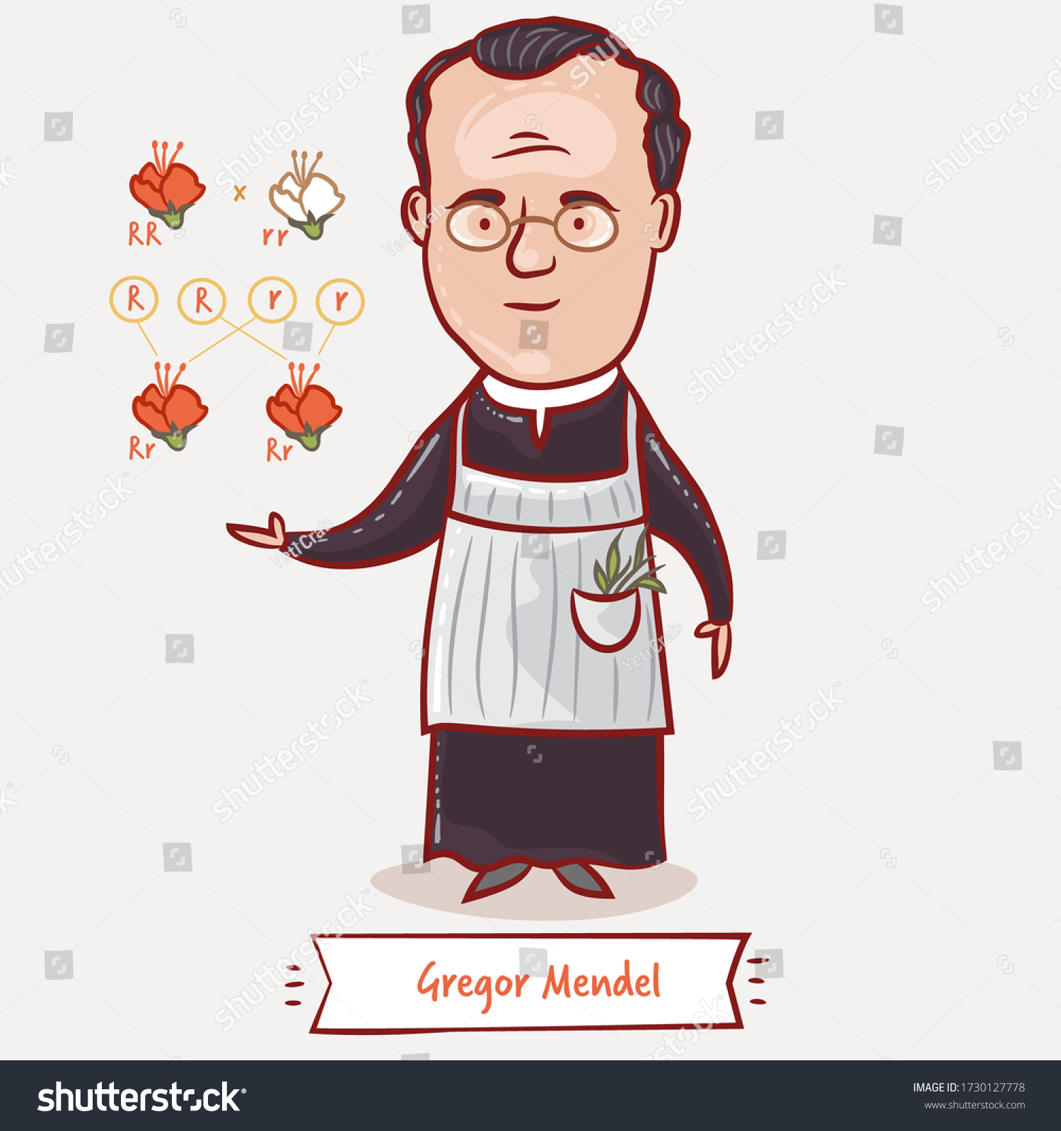 Vektor Stok Gregor Mendel His Experiment Pea Plants Tanpa Royalti Shutterstock