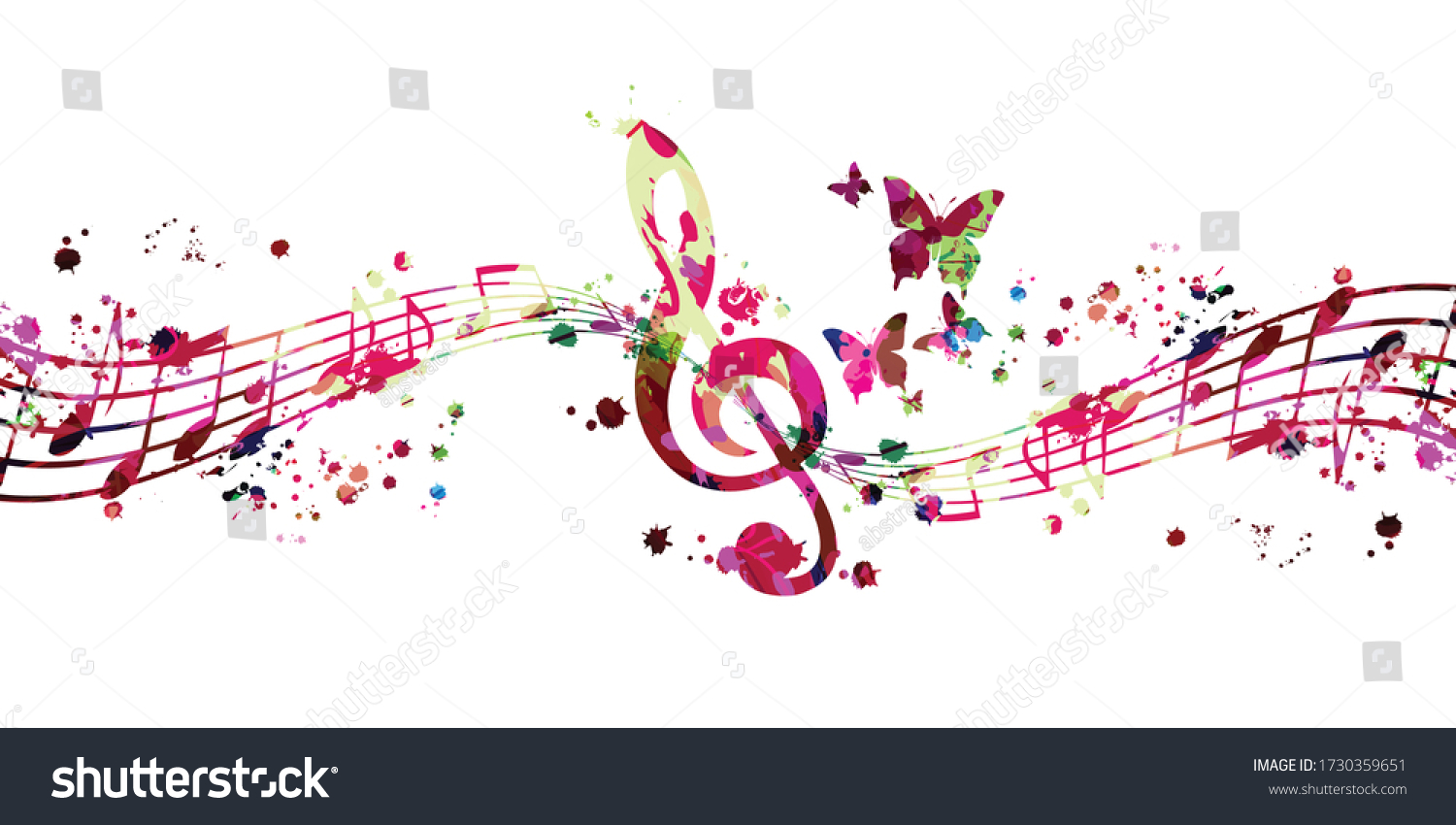 Colorful Music Promotional Poster Gclef Music Stock Vector (Royalty ...