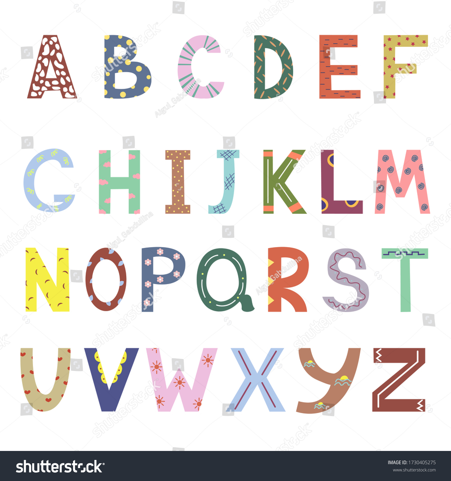 Vector Alphabet On White Background Cartoon Stock Vector (Royalty Free ...