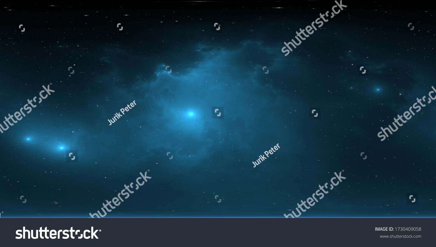 360 Degree Stellar System Nebula Panorama Stock Illustration 1730409058 ...