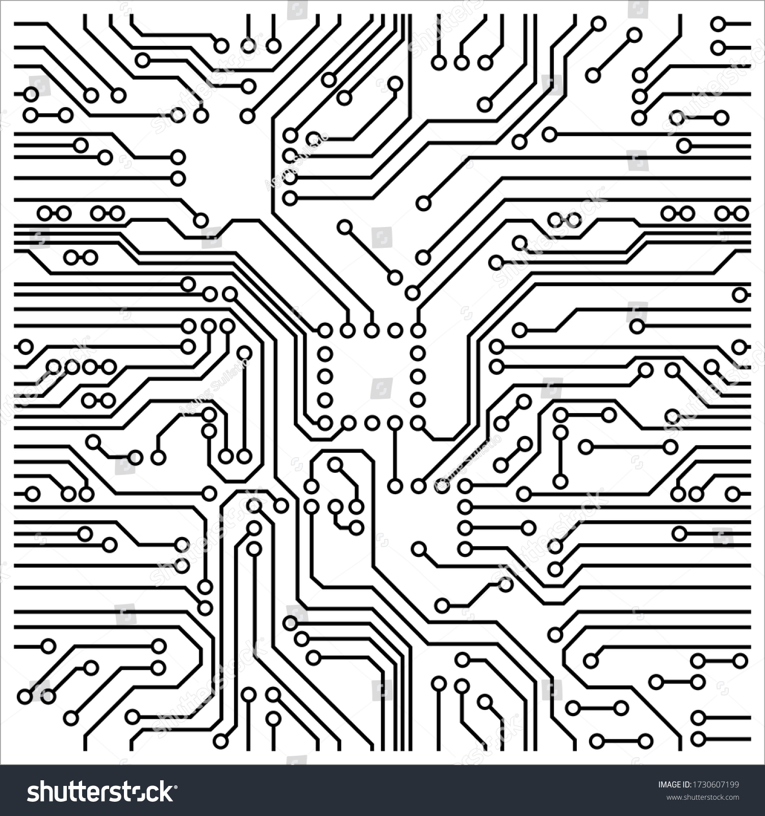 Pcb Vector Illustration Circuit Suitable Describing Stock Vector ...