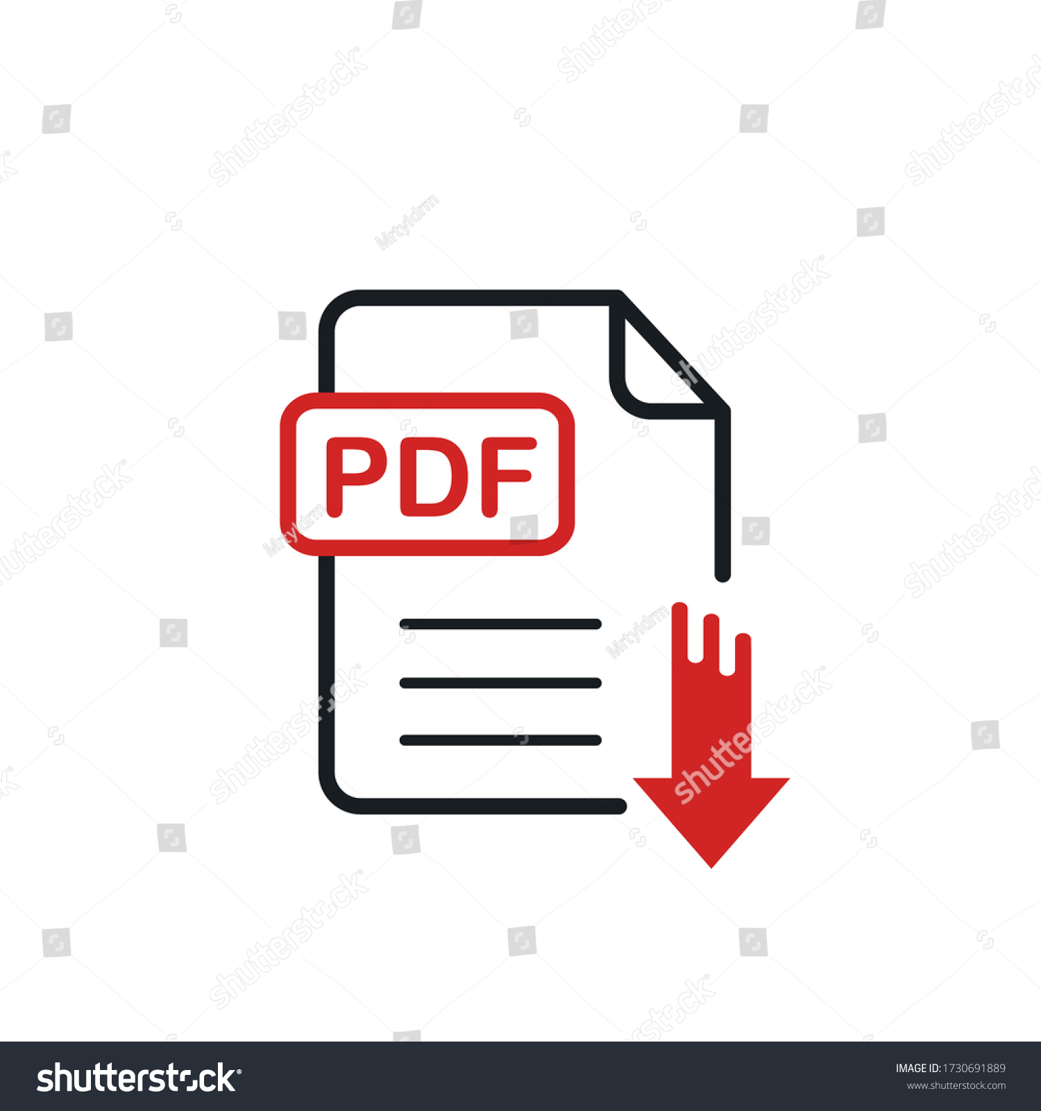 Pdf Format File Vector Icon Stock Vector Royalty Free Shutterstock
