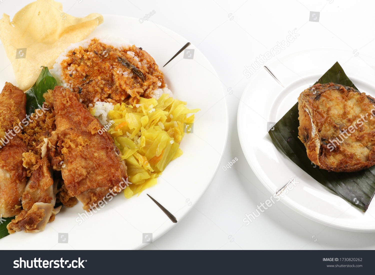 Traditional Malaysian Indian Food White Rice Stock Photo 1730820262