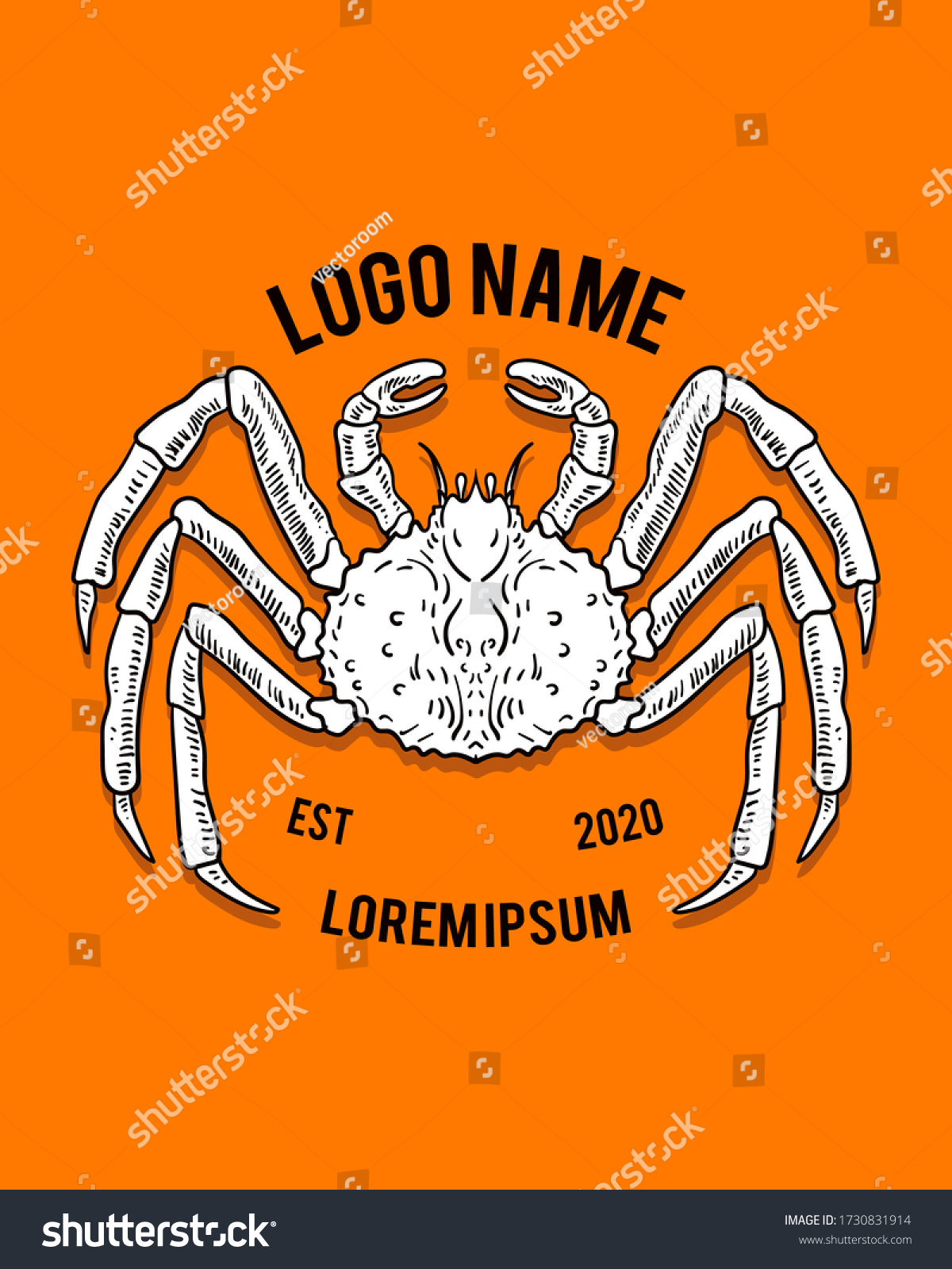 Seafood Design Template Crabb Logo Illustration Stock Vector (Royalty ...