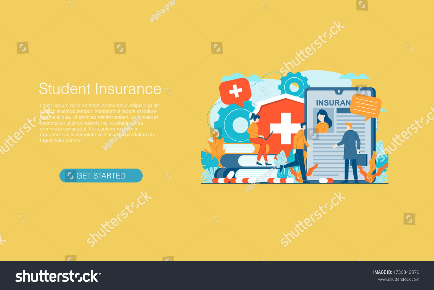 student-insurance-vector-illustration-concept-agent-stock-vector