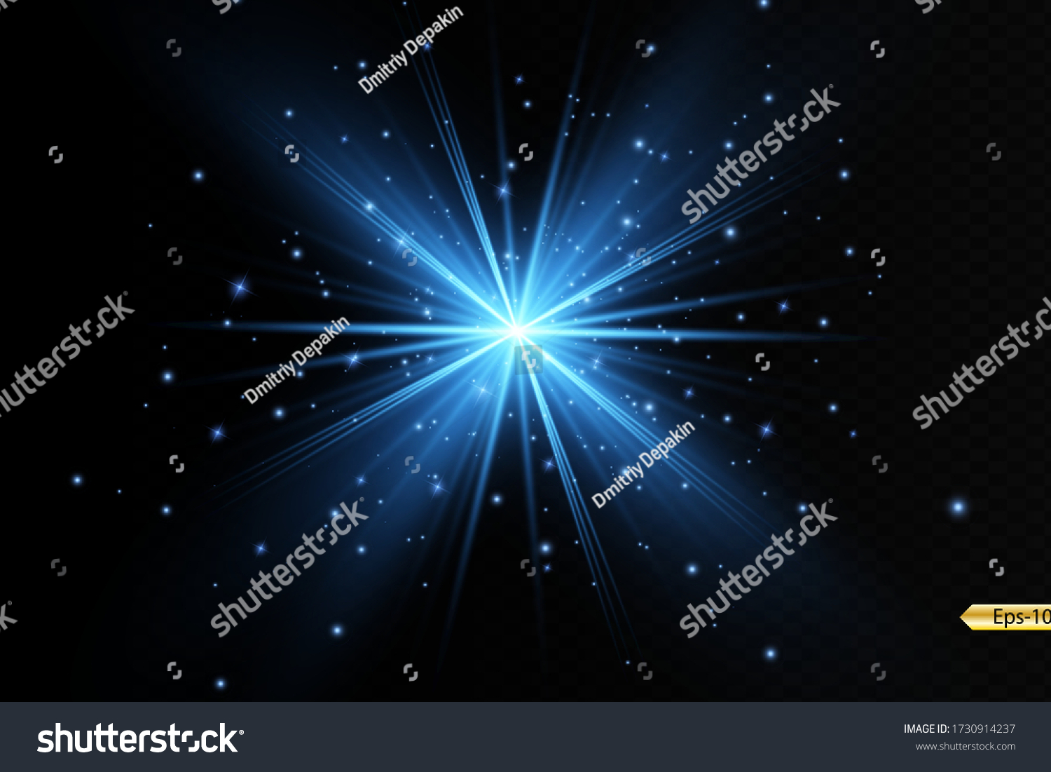 Glowing Light Stars Sparkles Blue Light Stock Vector (Royalty Free ...