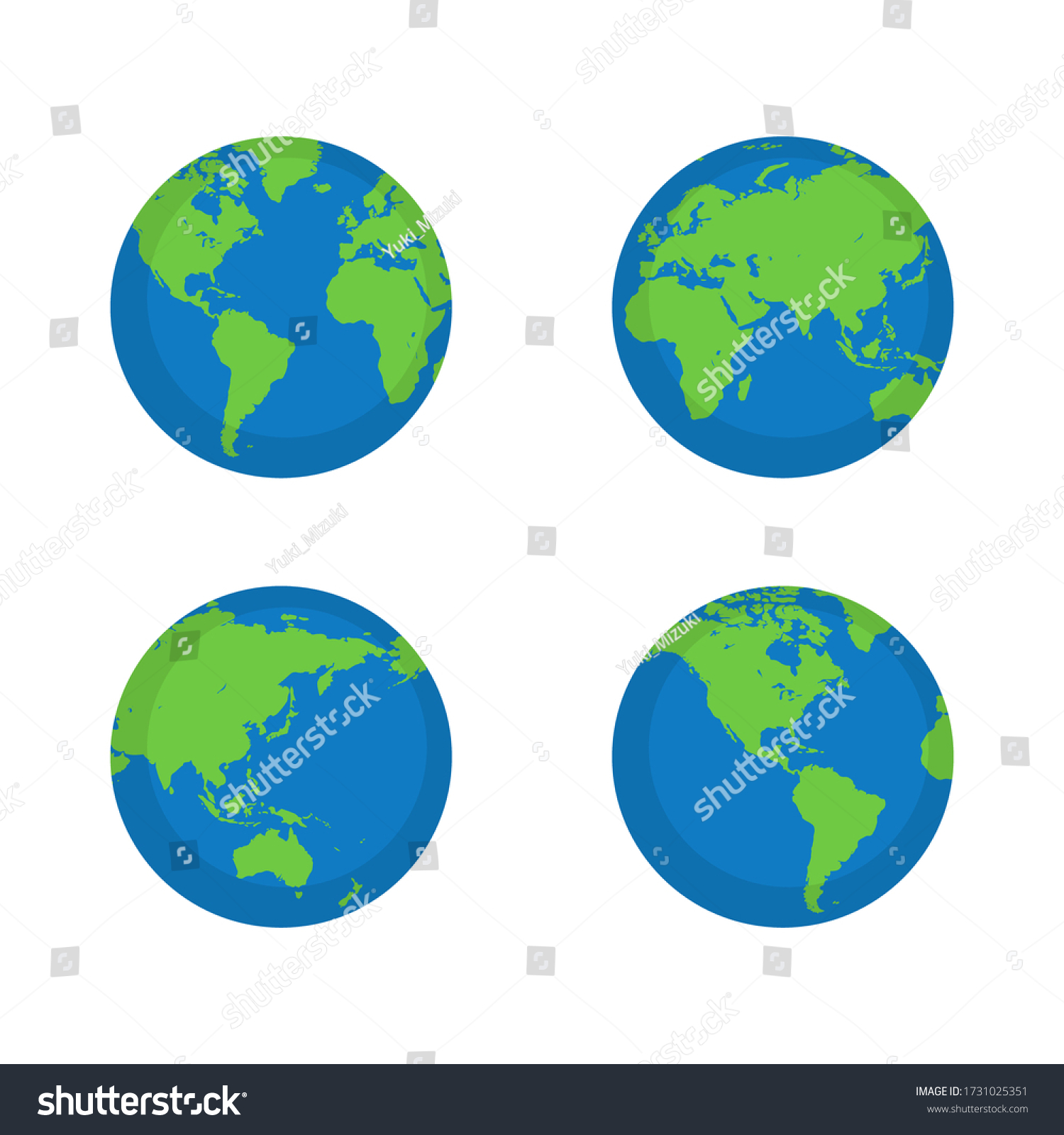 Globe Flat Illustration Planet Earth Vector Stock Vector (Royalty Free ...