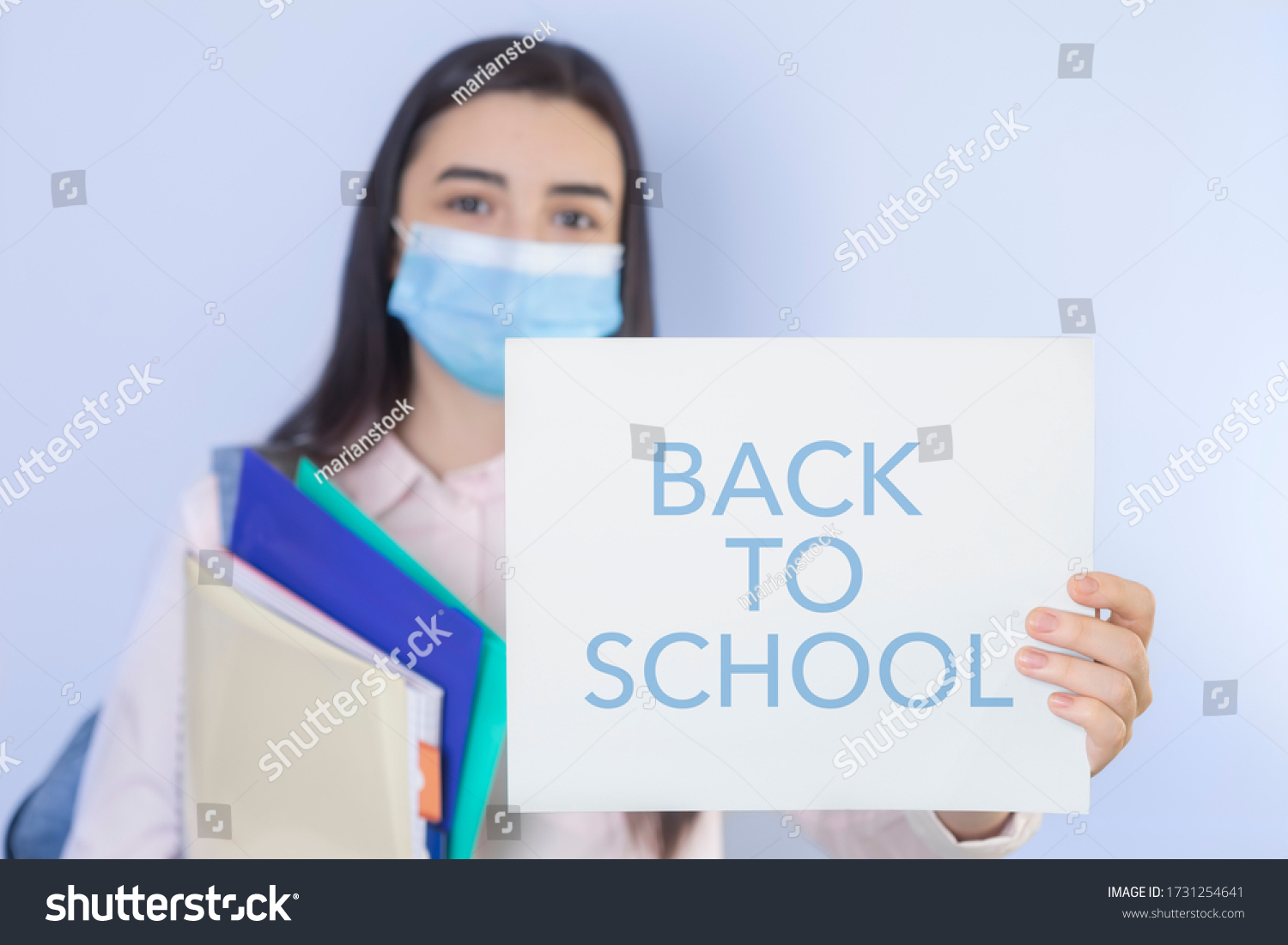 High School Girl Mask On Her Stock Photo 1731254641 | Shutterstock