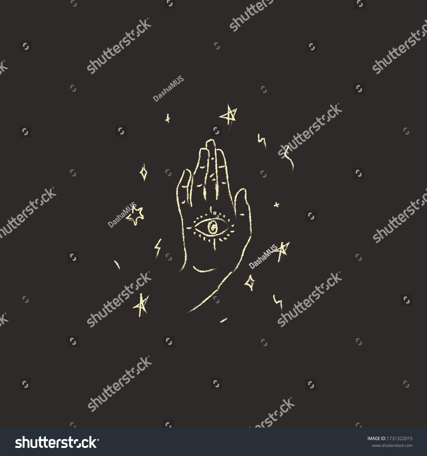 Magic Hand All Seeing Eye Hand Stock Illustration 1731322015 | Shutterstock