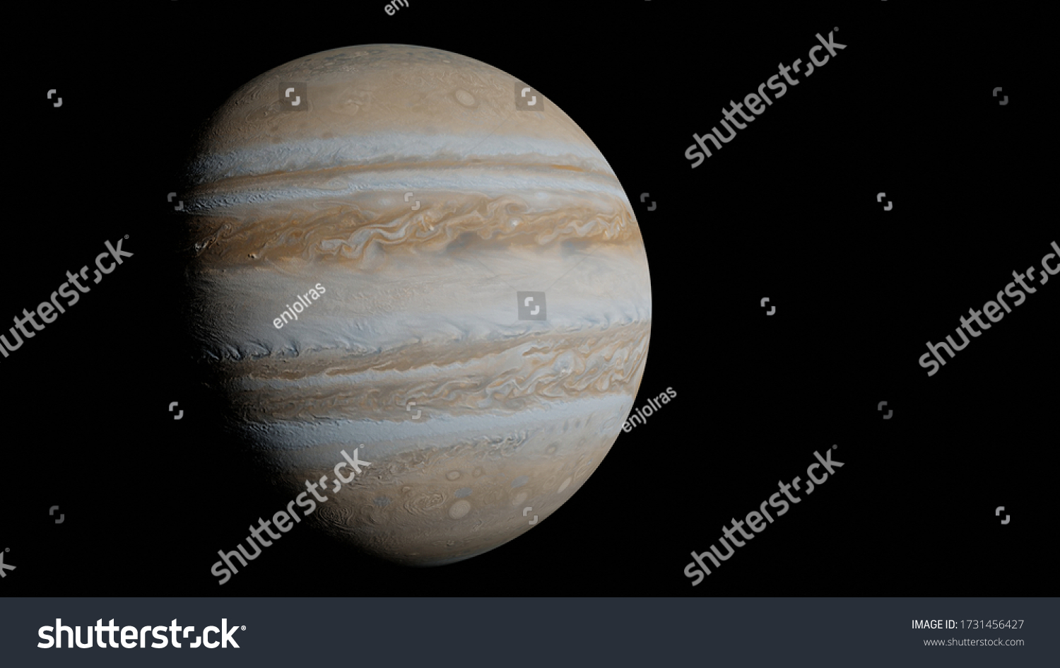 Jupiter Planets Solar System Space Realistic Stock Illustration ...